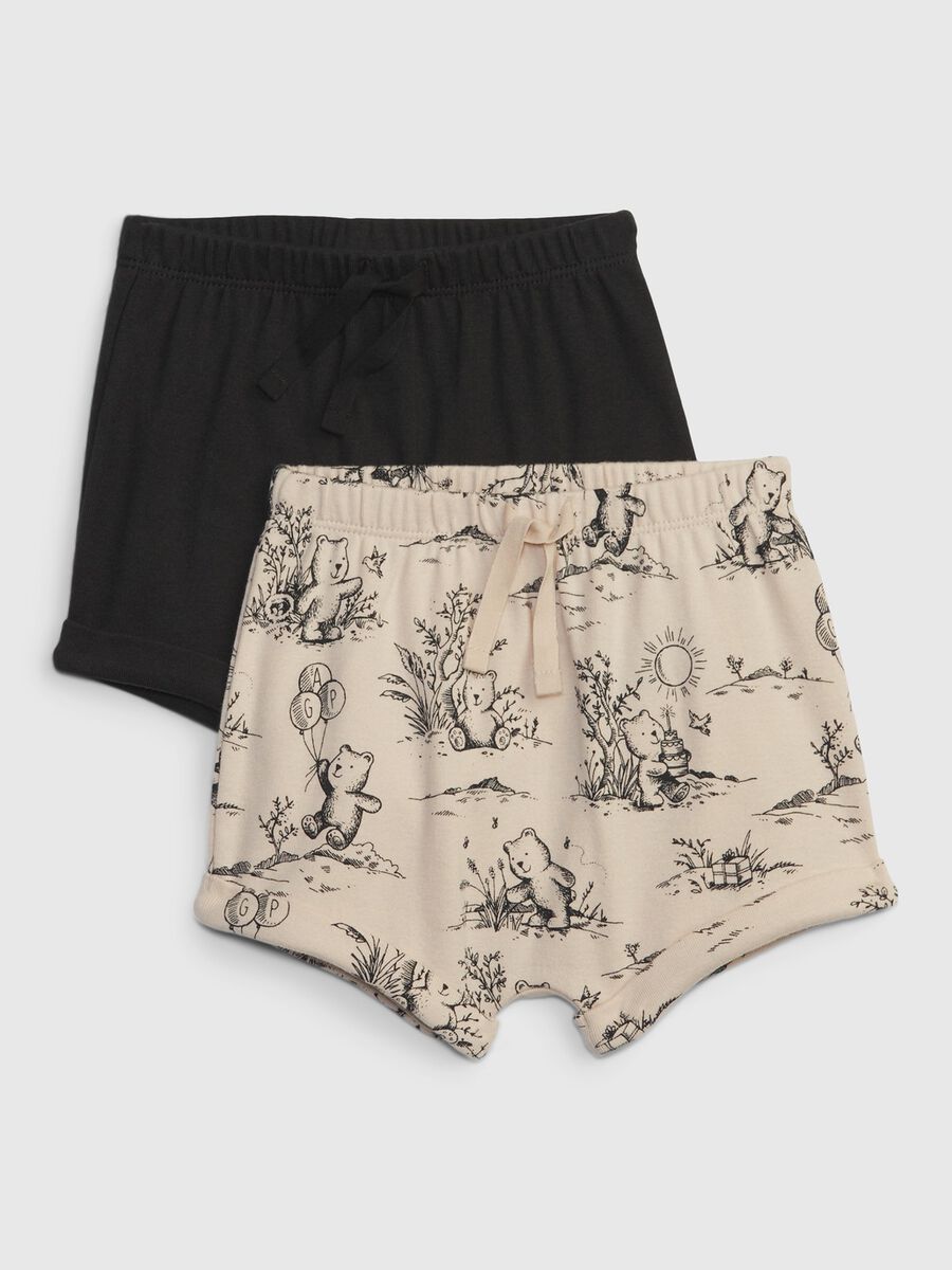 Bipack shorts in cotone con coulisse Neonato_0
