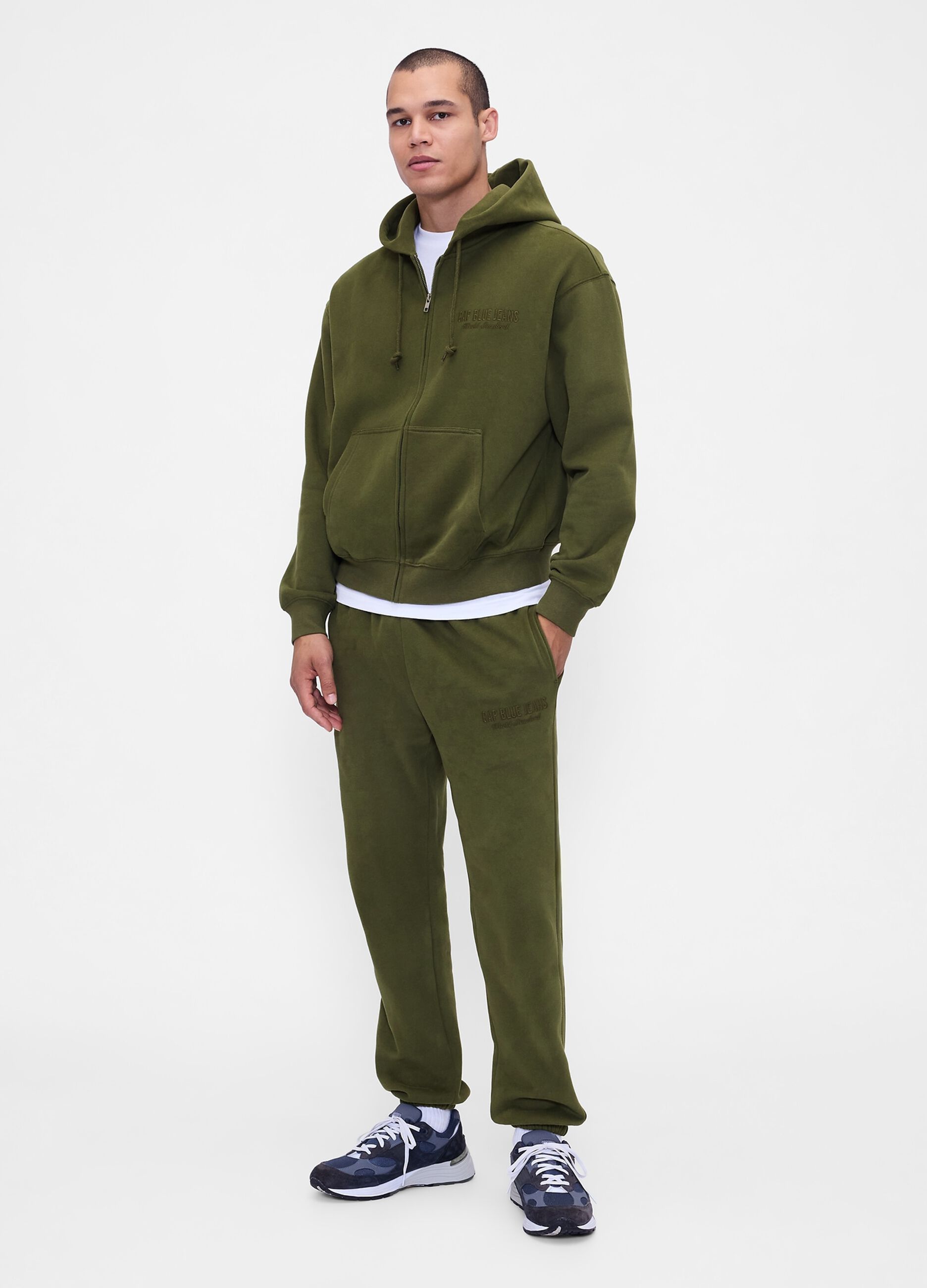 Green Cotton Blend Trousers