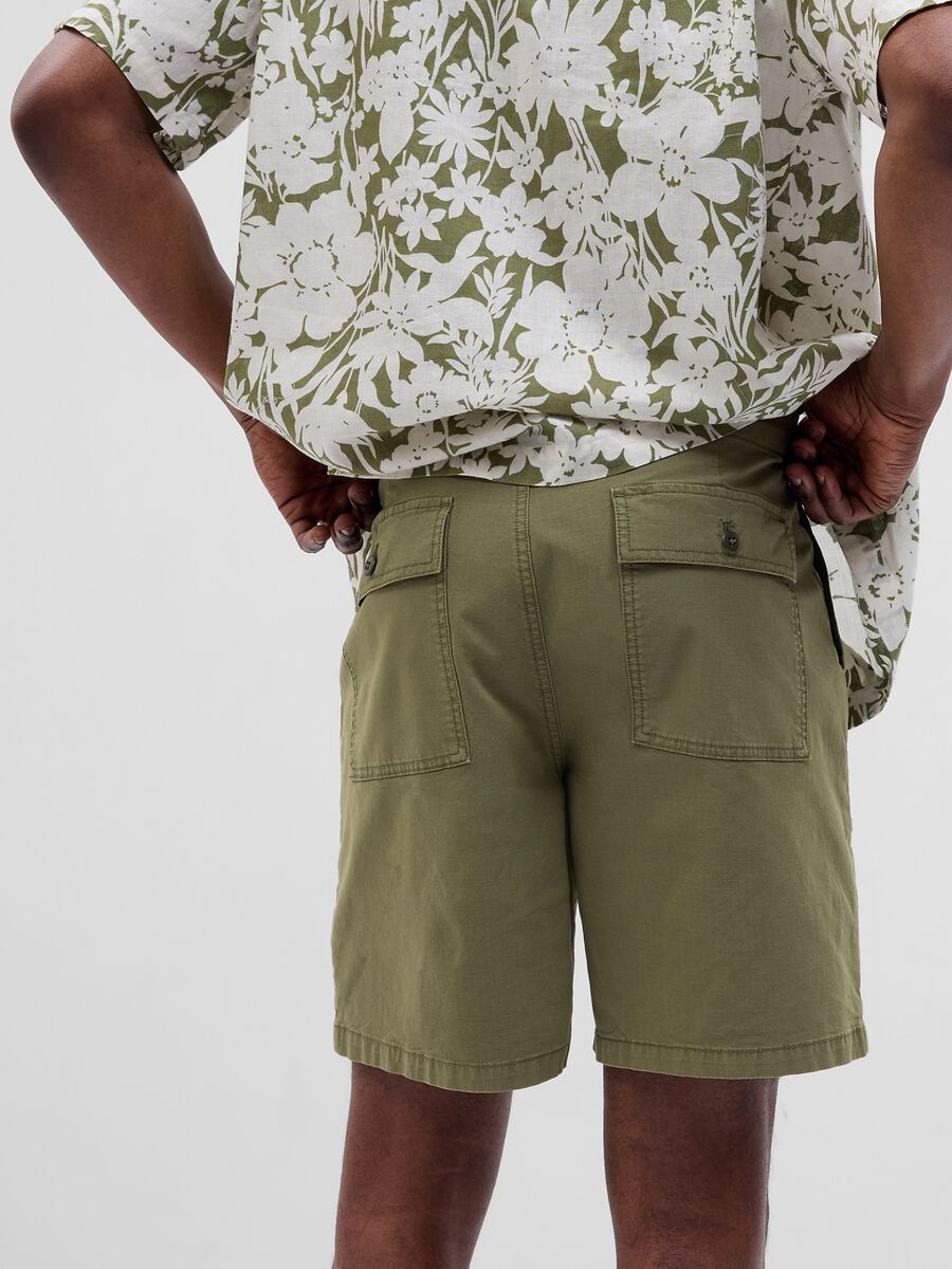 Stretch cotton Bermuda shorts with ripstop weave Man_2