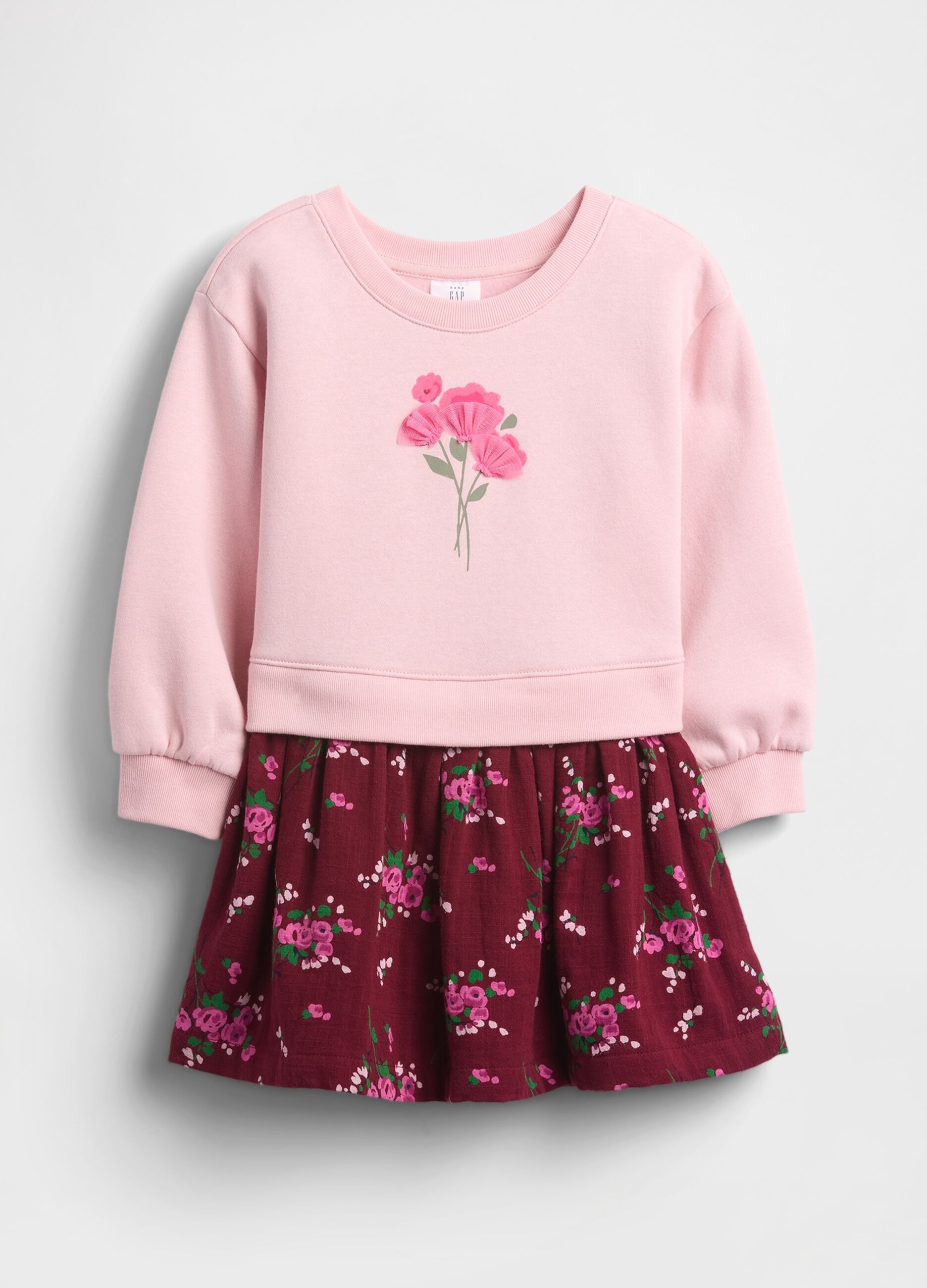 Vestito rosa in cotone per bambina_1