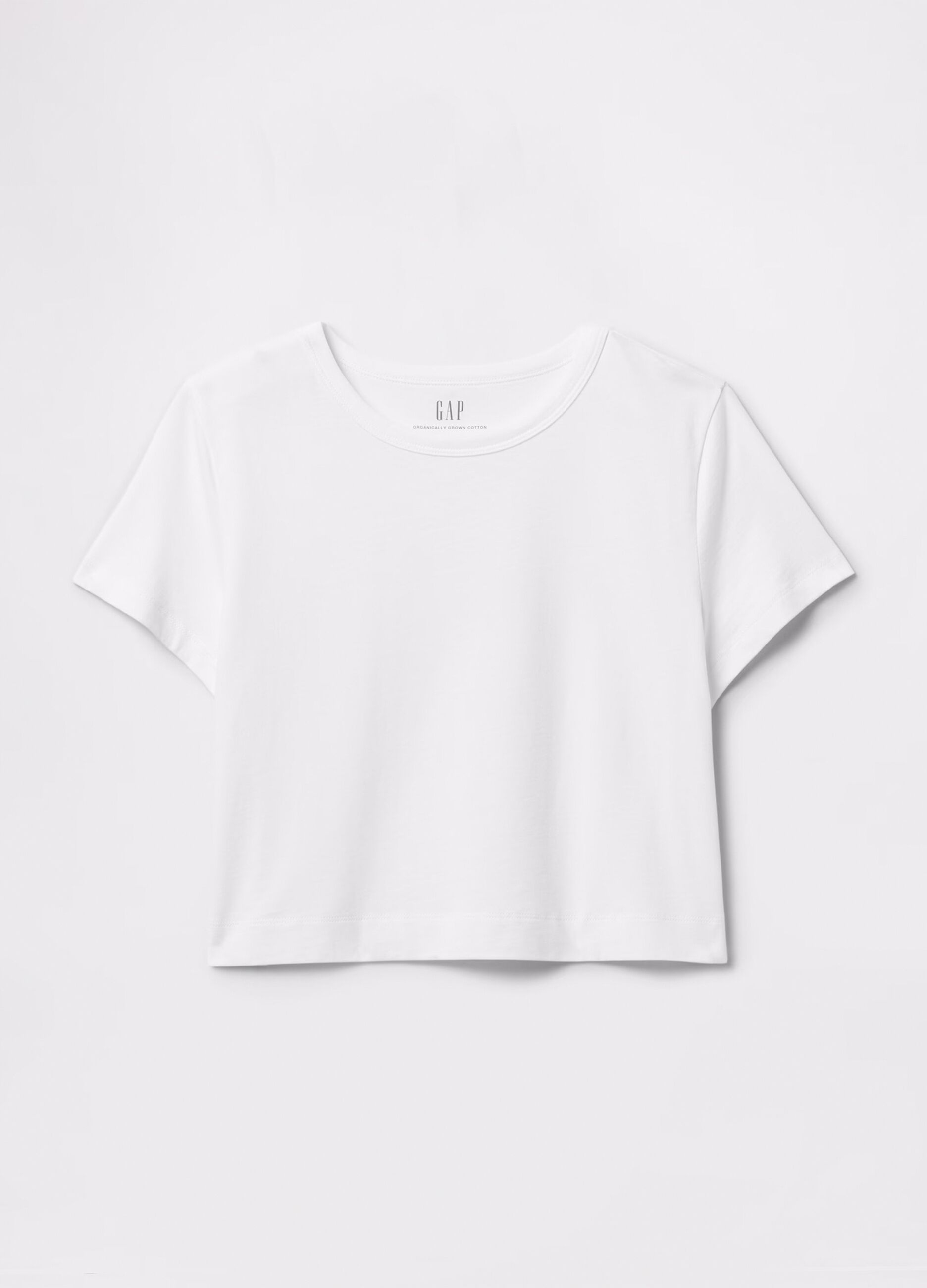 T-shirt cropped bianca in cotone_3