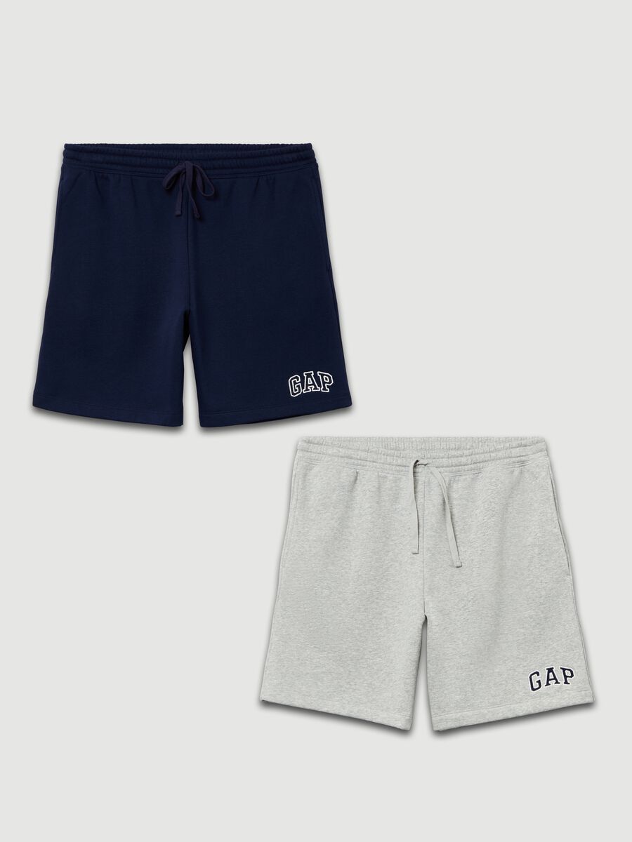 Bipack bermuda in felpa con logo Uomo_0