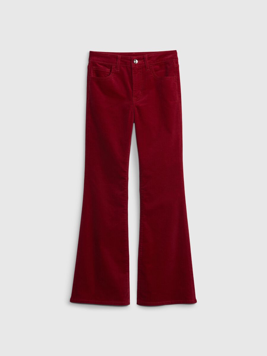 Flare-fit velvet trousers Girl_2