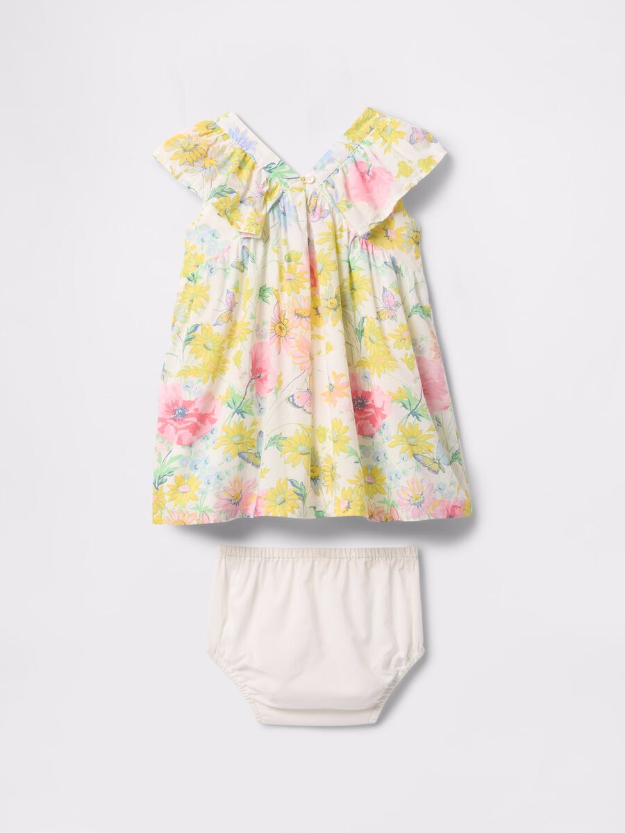 Vestito scamiciato a fiori multicolore in cotone Gap Kids Bimba_1