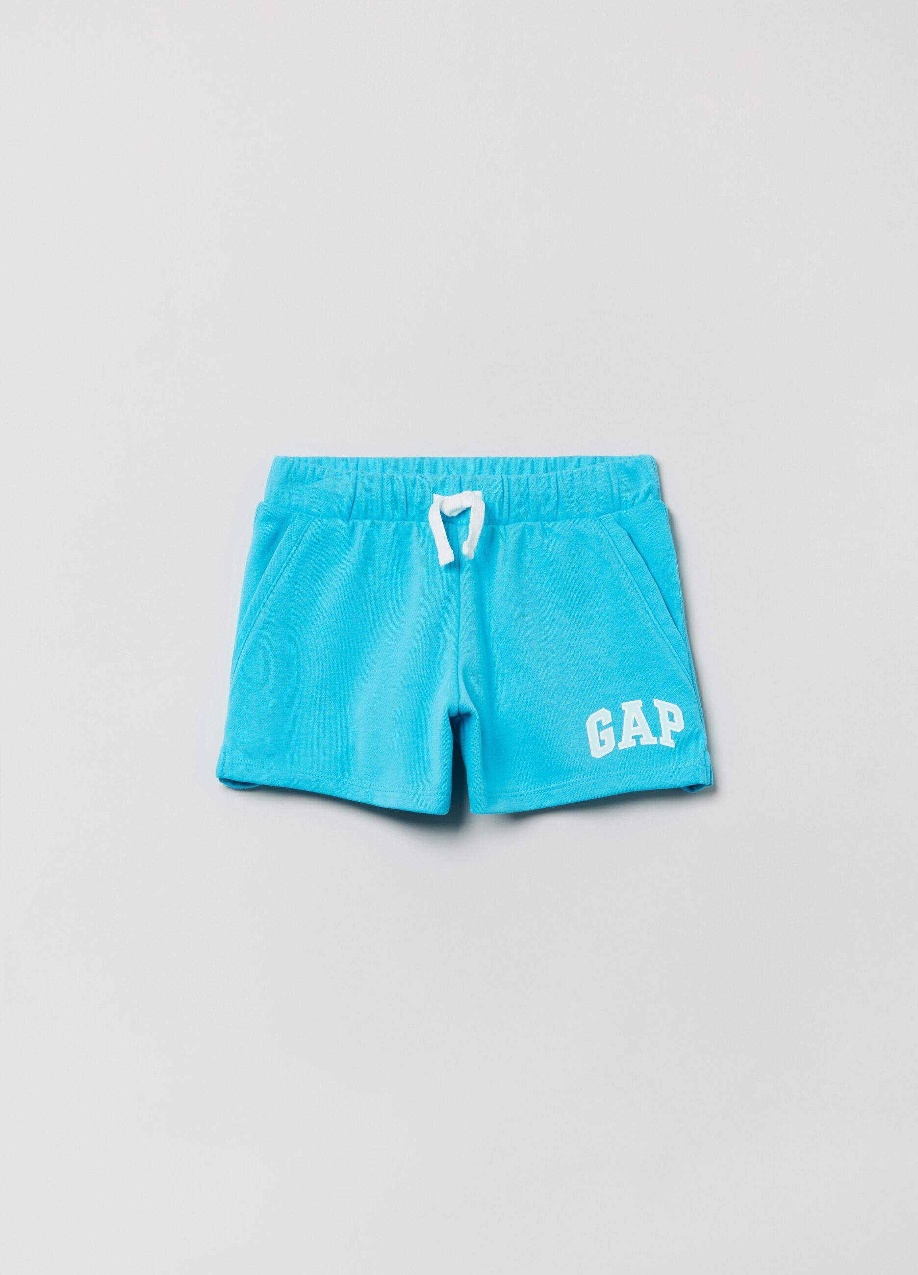 Shorts with drawstring and logo print