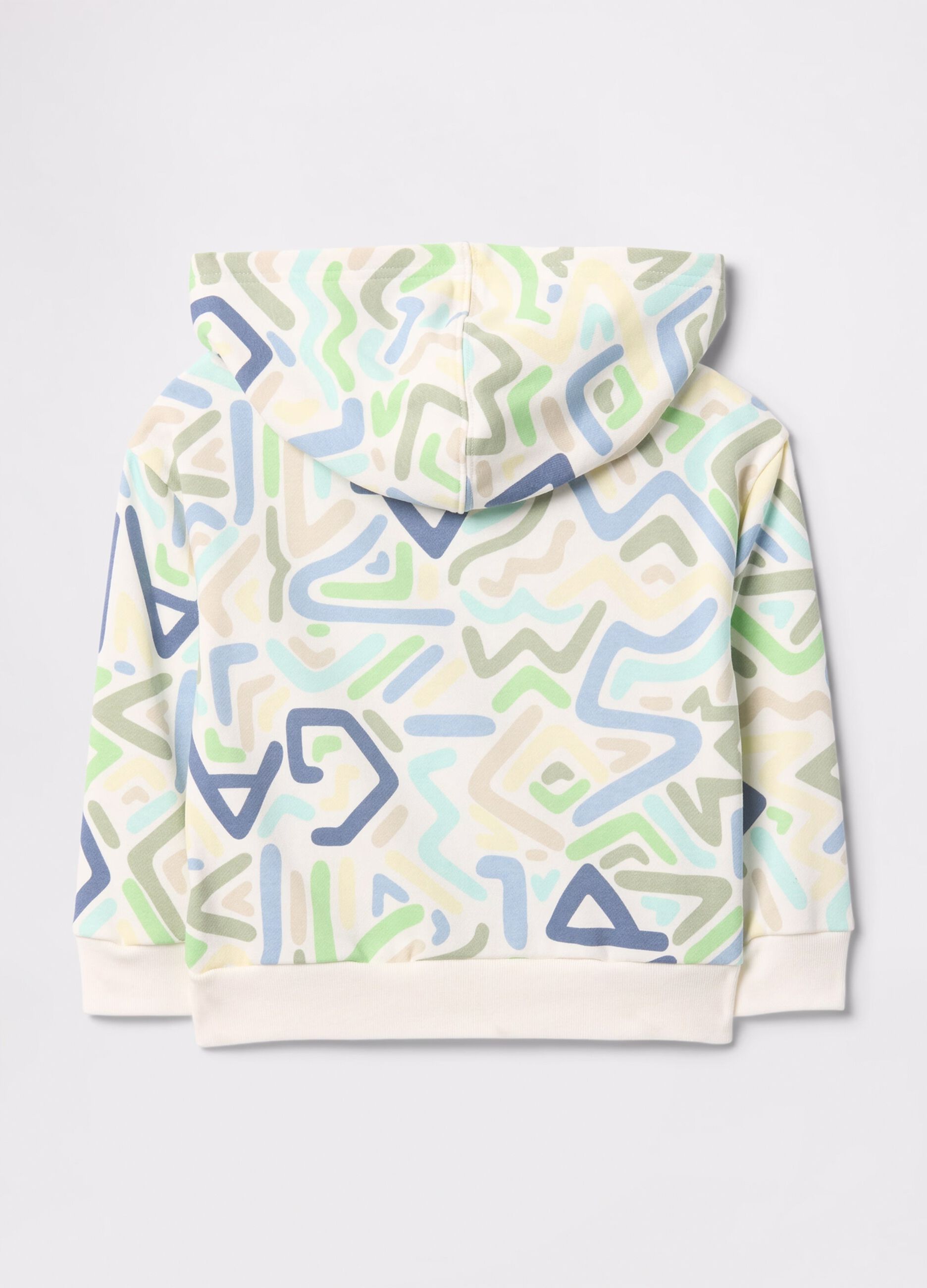 Felpa con cappuccio stampa geometrica_1