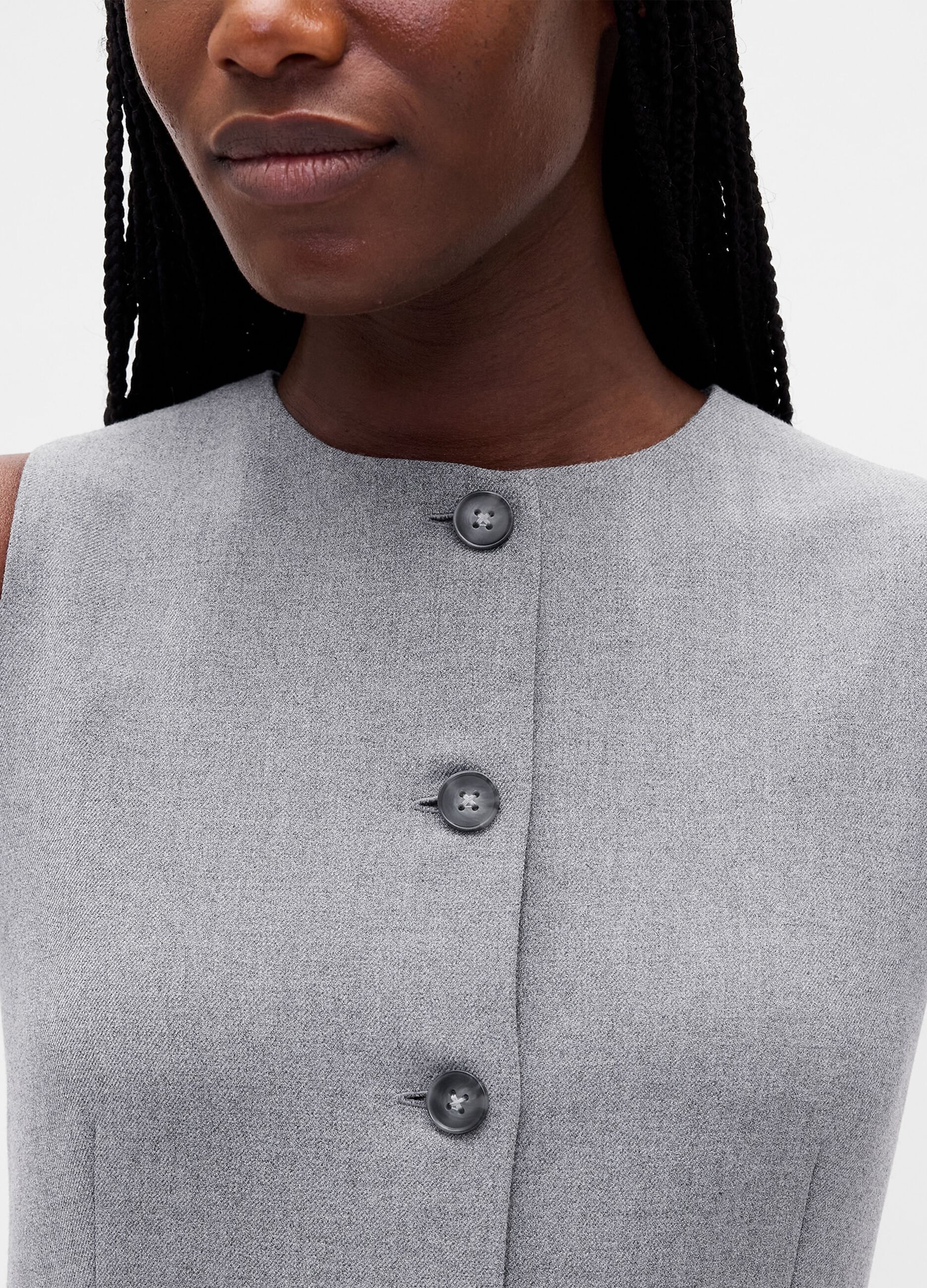 Gilet grigio in tessuto elasticizzato_3