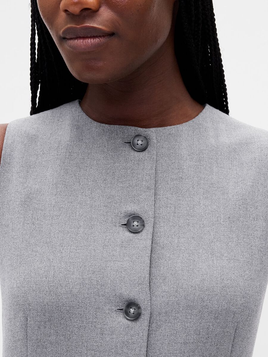 Gilet grigio in tessuto elasticizzato Donna_3
