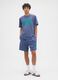 T-shirt blu a maniche corte in misto cotone_2