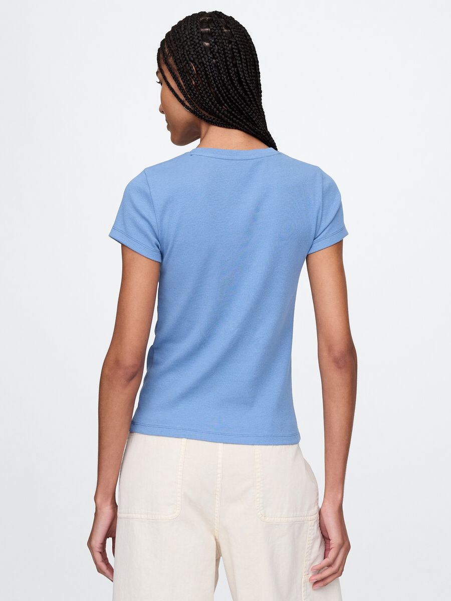 T-shirt slim fit in cotone a costine  Woman_2