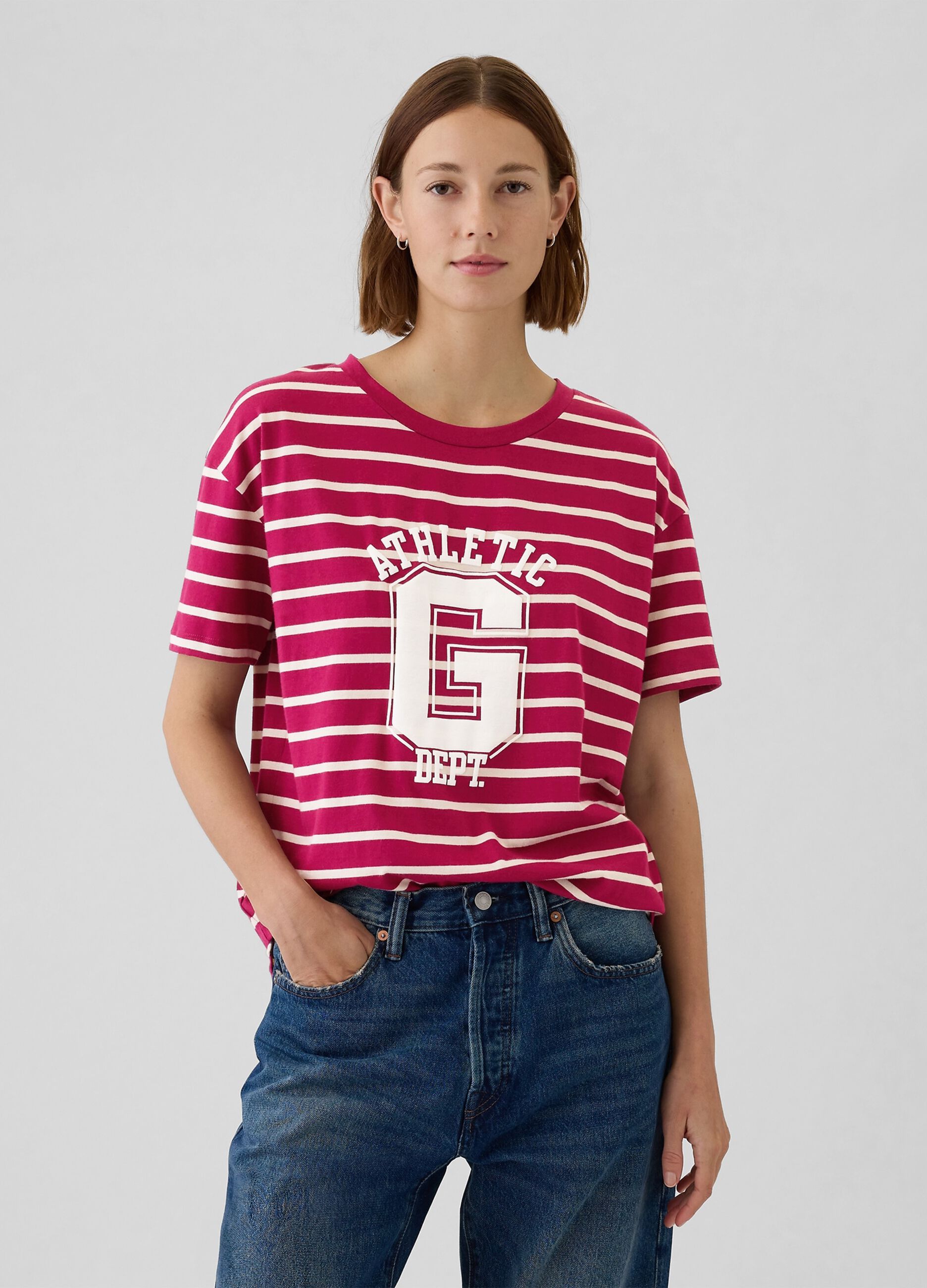 T-shirt in cotone bio stampa logo Athletic Dept.