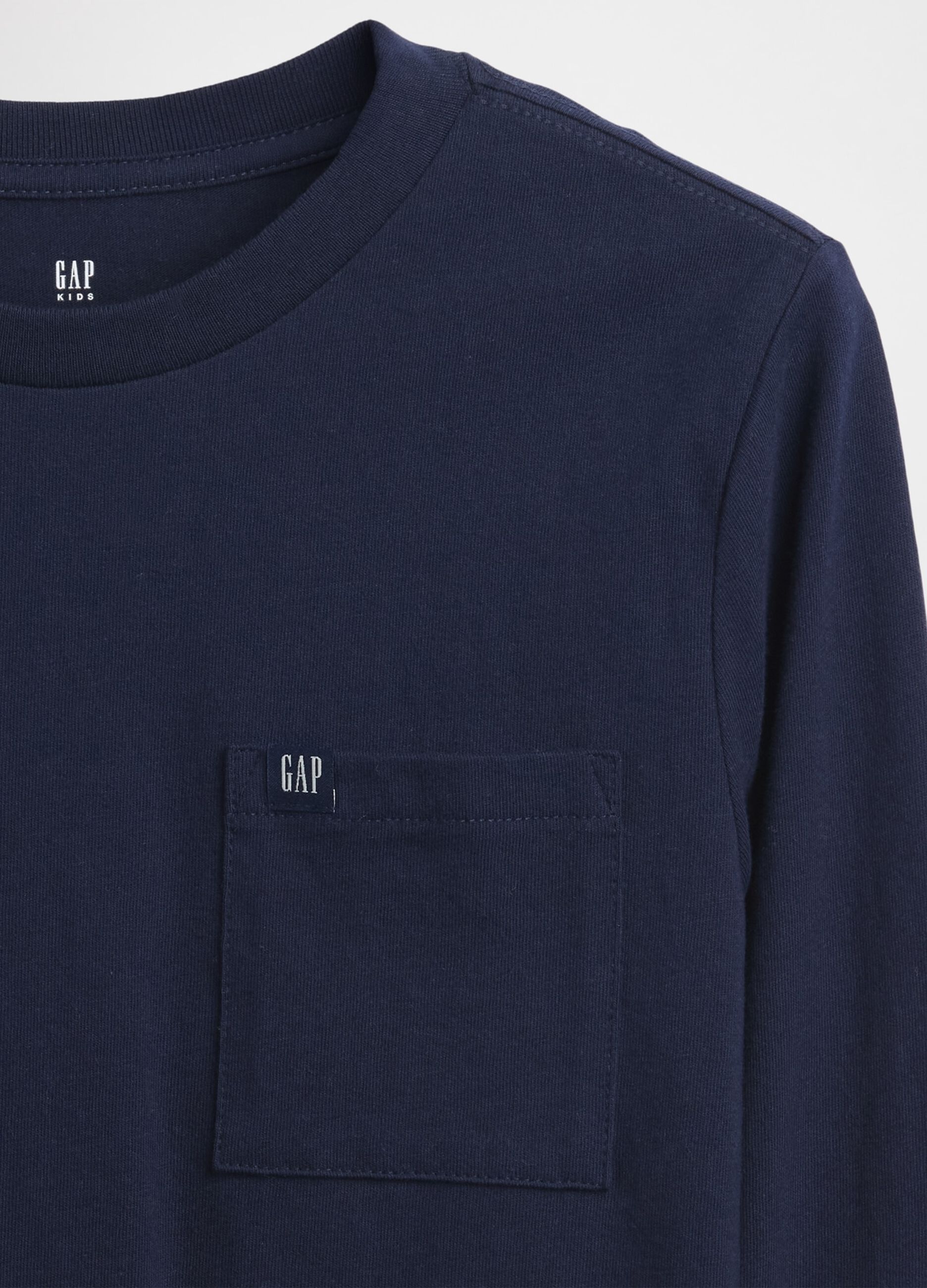 Maglia a maniche lunghe blu in cotone_1