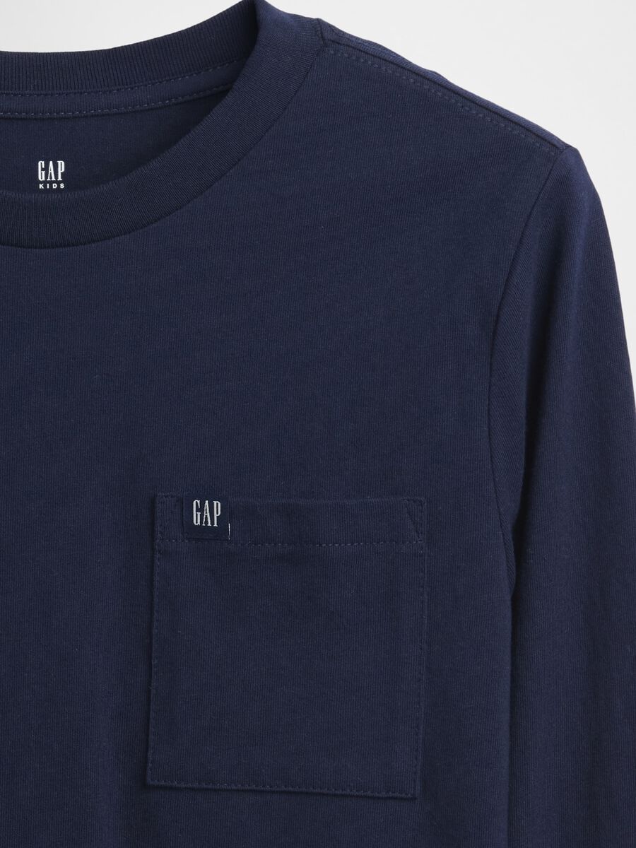 Maglia a maniche lunghe blu in cotone Bambino_1