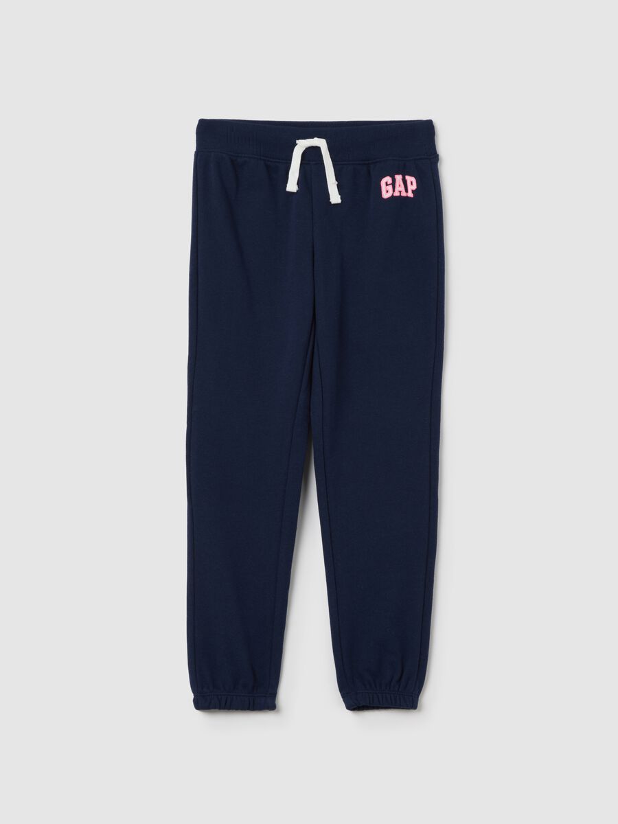 Blue joggers with logo Girl_0