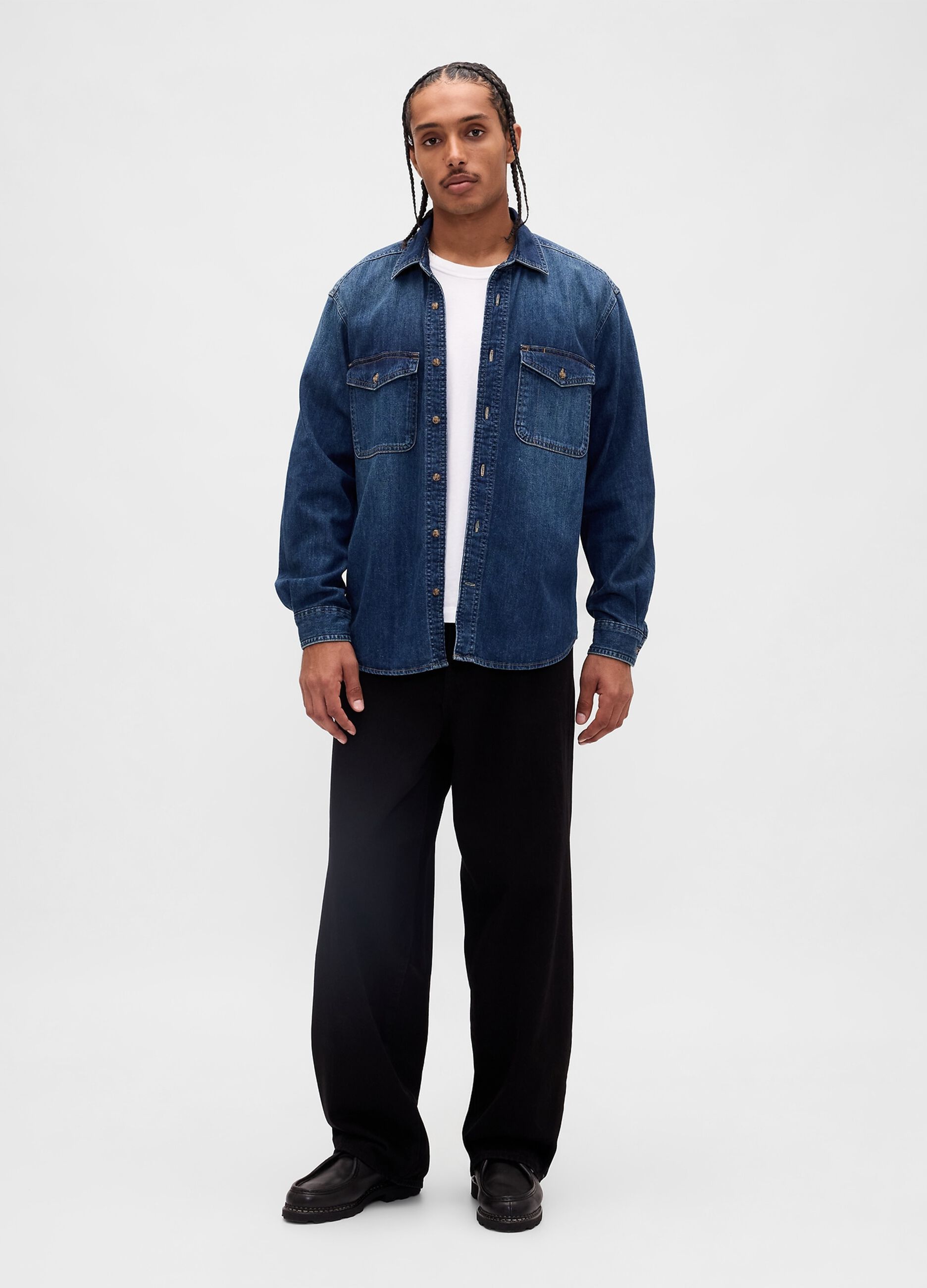 Camicia in denim a maniche lunghe