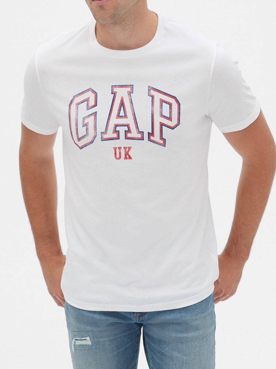 Cotton T-shirt with logo print Man_0