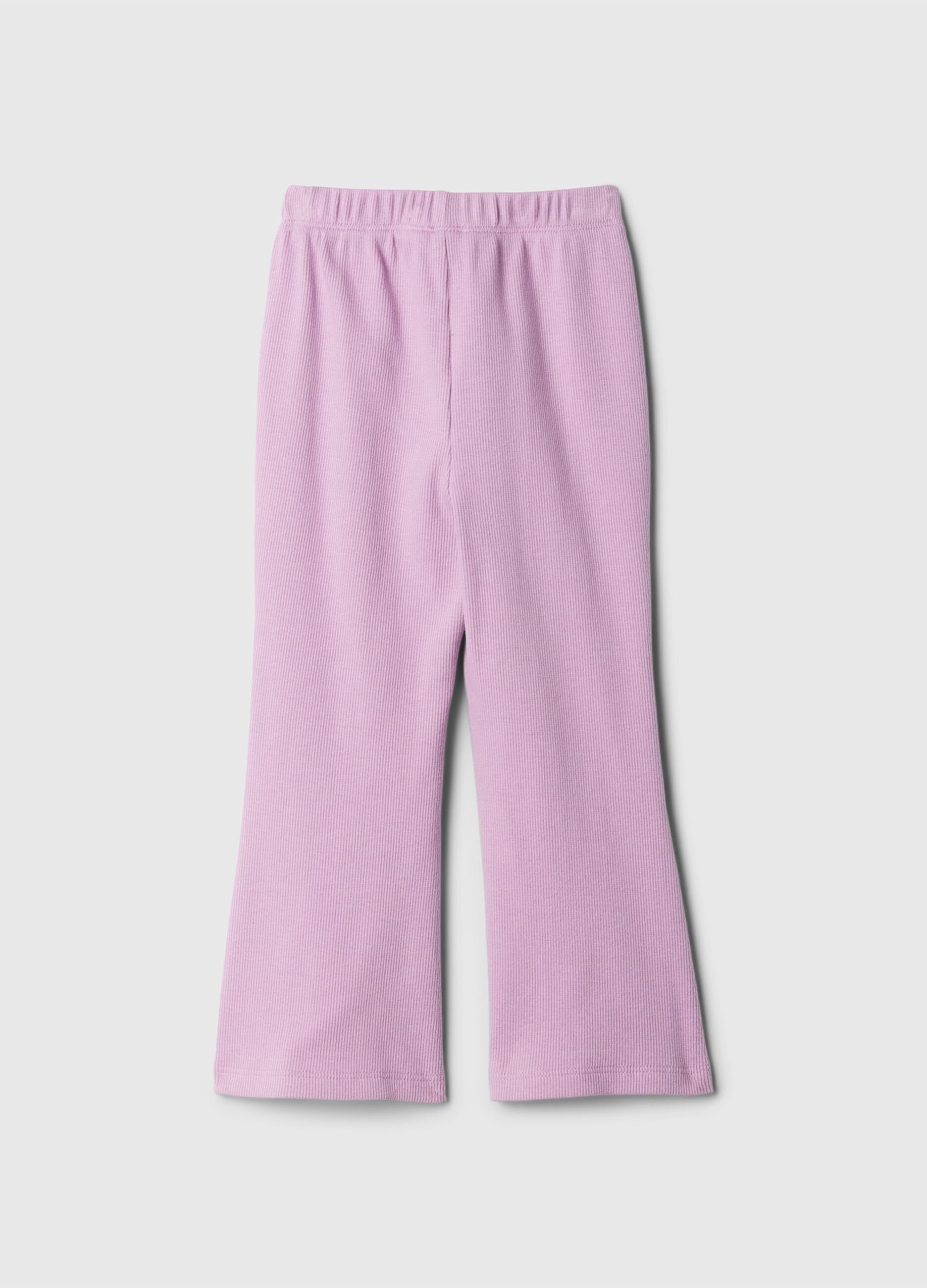 Flare-fit ribbed leggings_1