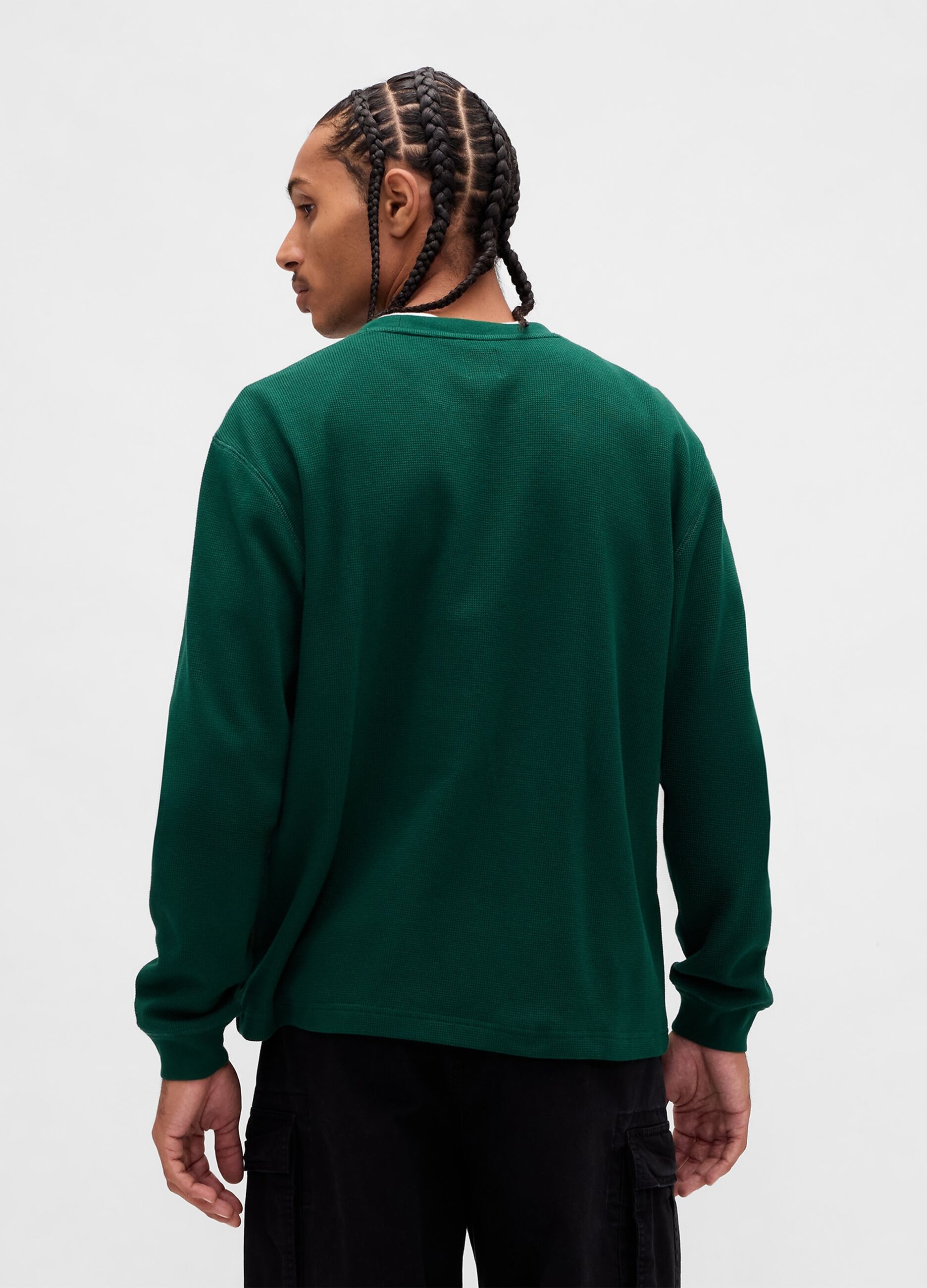 Green Stretch Long Sleeve Top