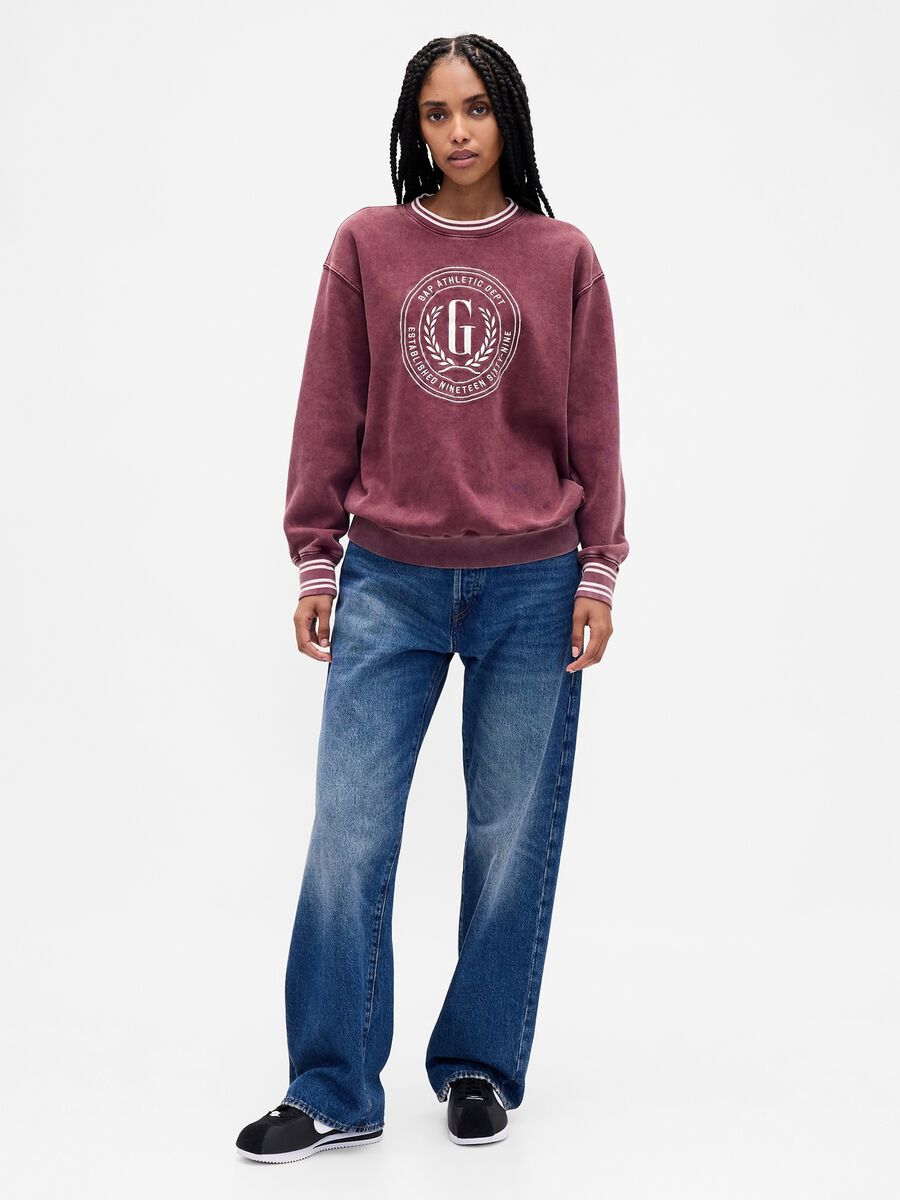 Purple Crew Neck Sweatshirt Woman_2