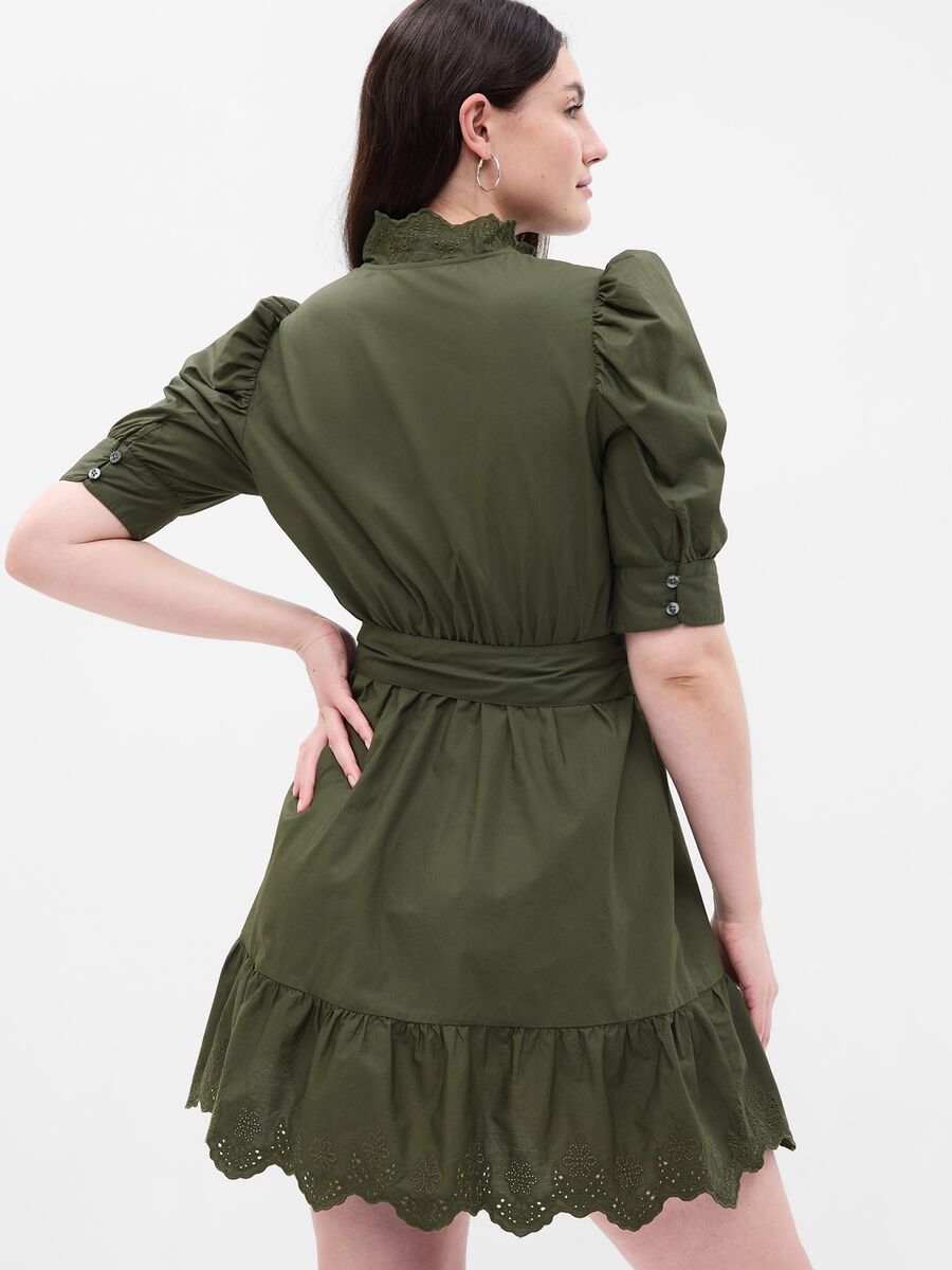 Shirt dress with broderie anglaise details Woman_4