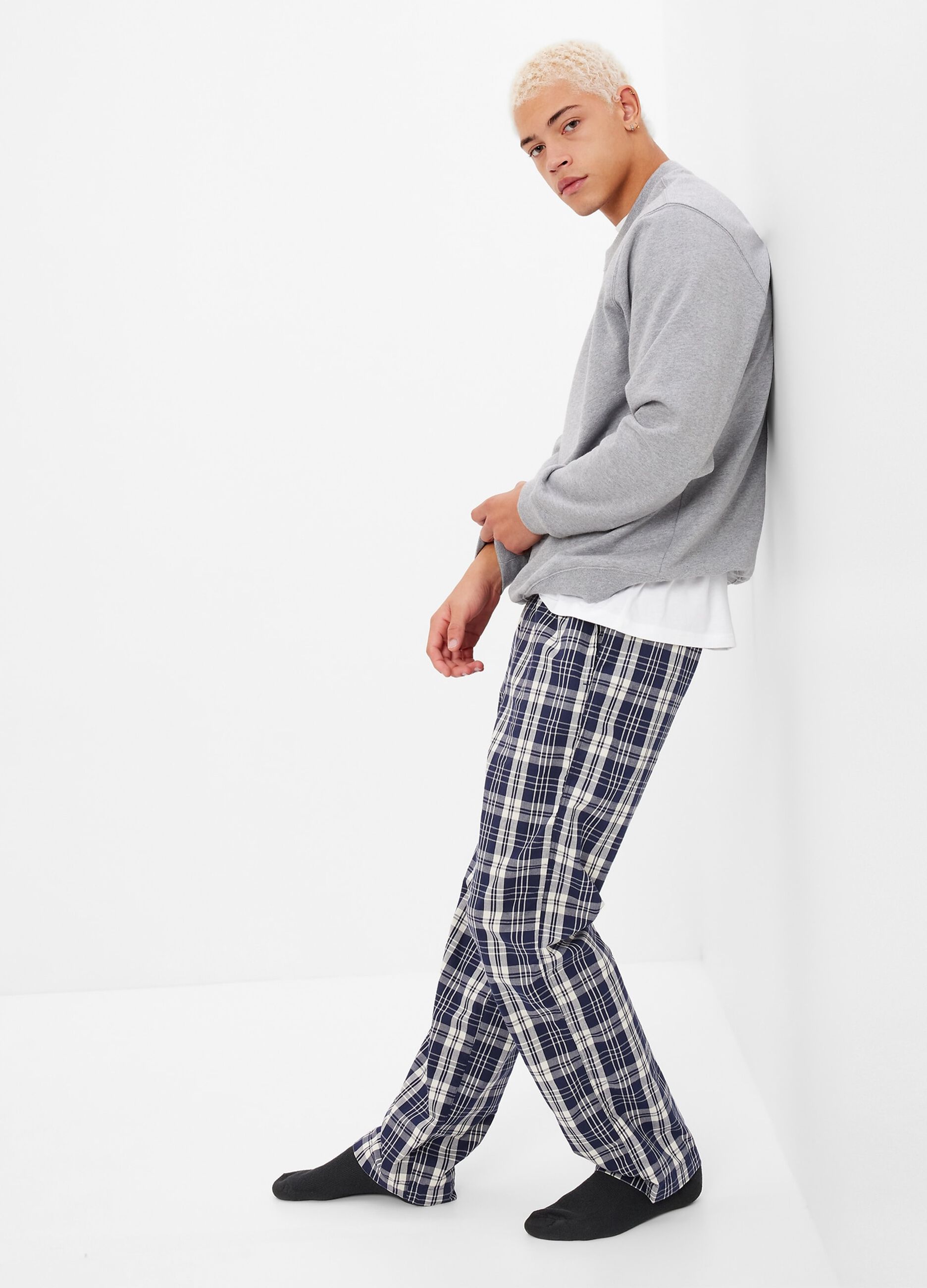 Pyjama bottoms with check print