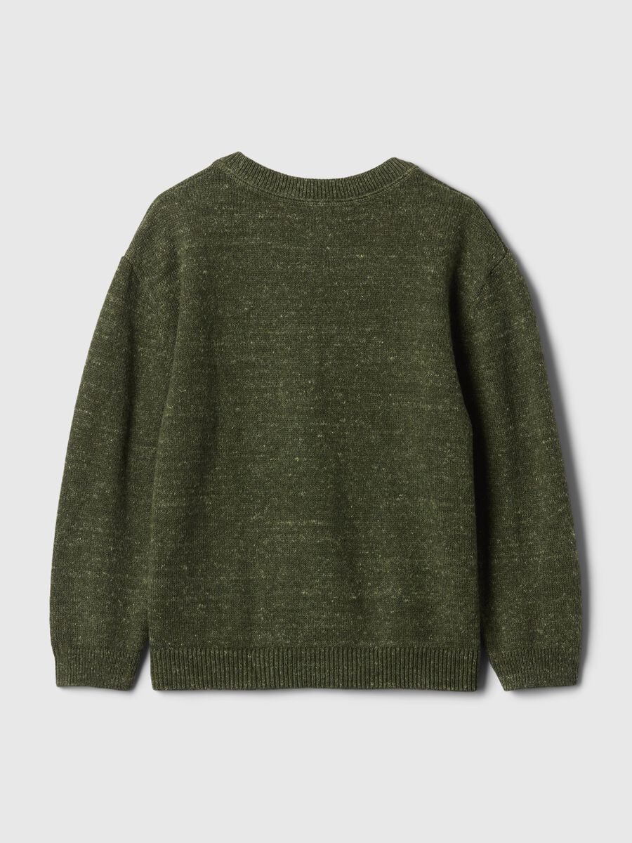 Pullover effetto mouliné con ricamo orsetto Bimbo_1