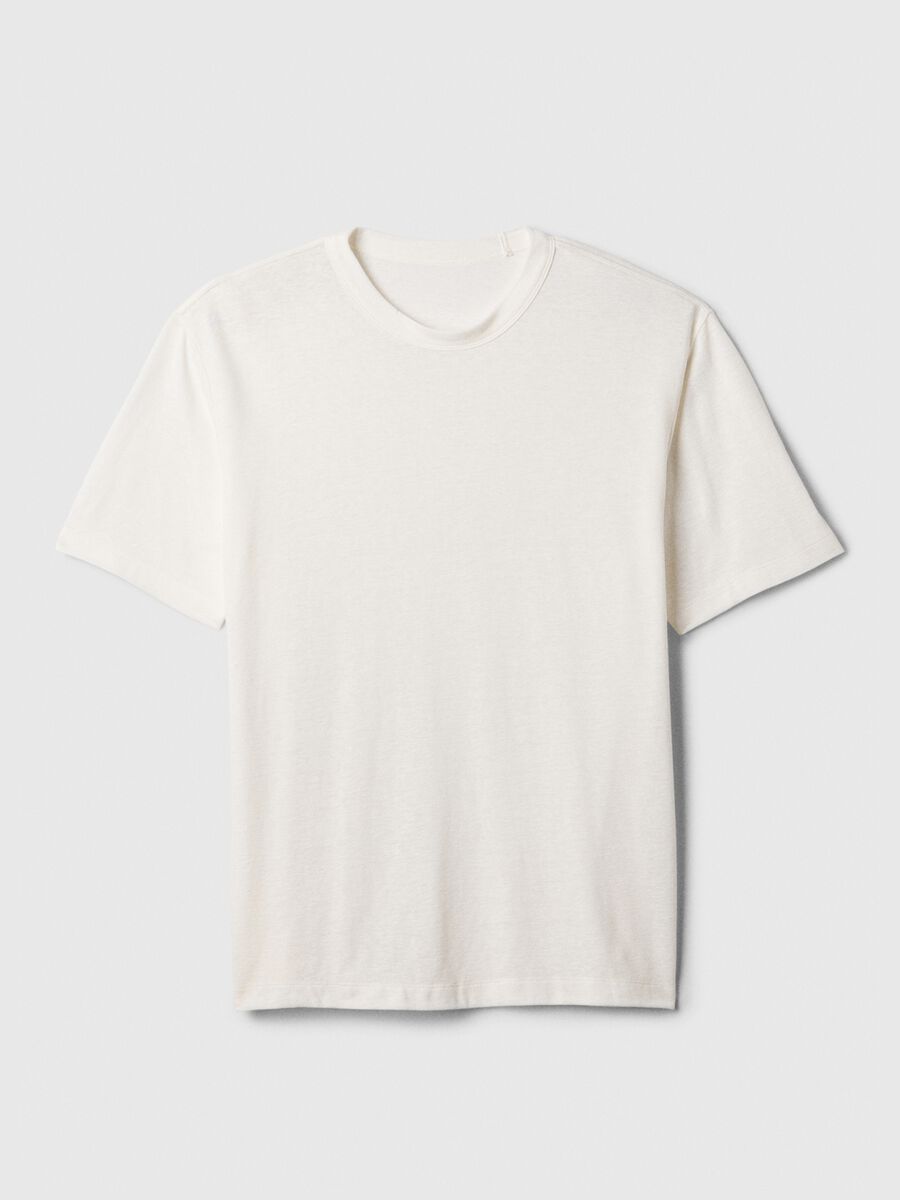 T-shirt girocollo in misto lino Uomo_3