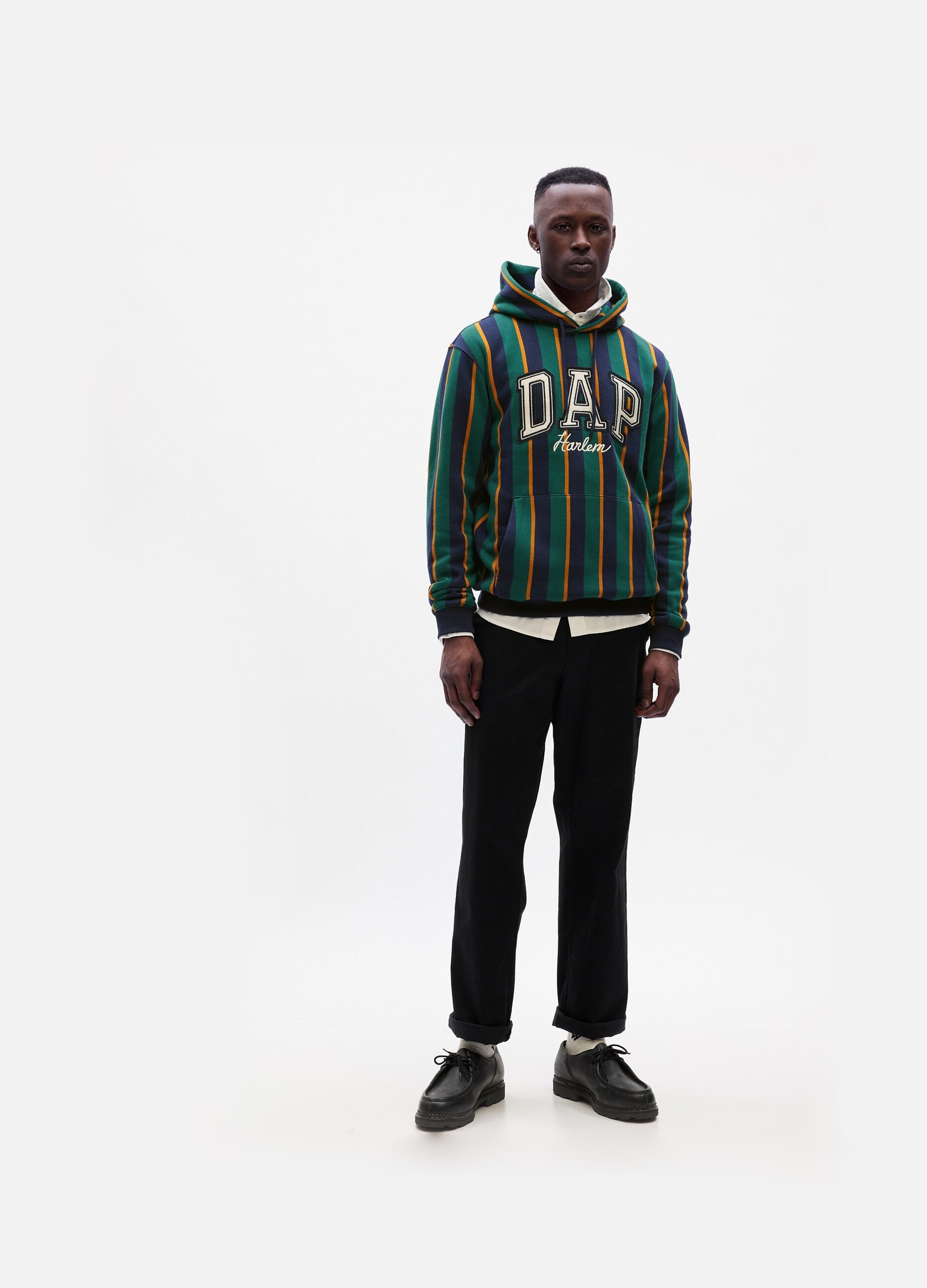 Striped sweatshirt with Dapper Dan of Harlem embroidery