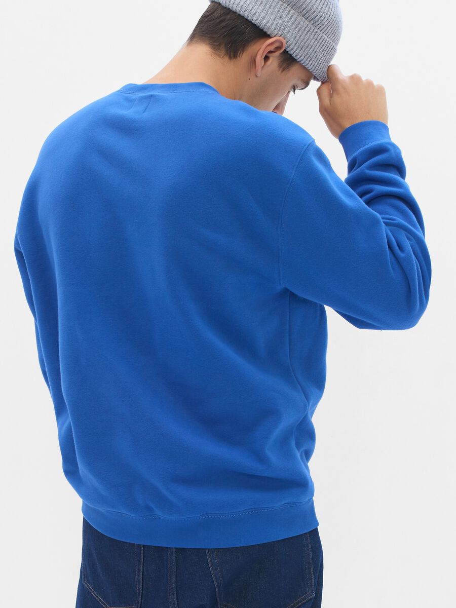 Round neck sweatshirt with bouclé logo Man_1