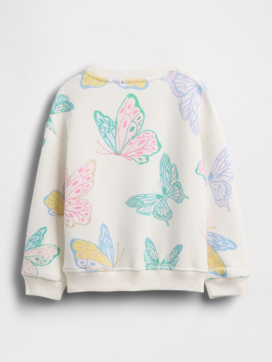 Multicolour cotton blend sweatshirt for baby girls with butterfly regular fit Baby Girl_1