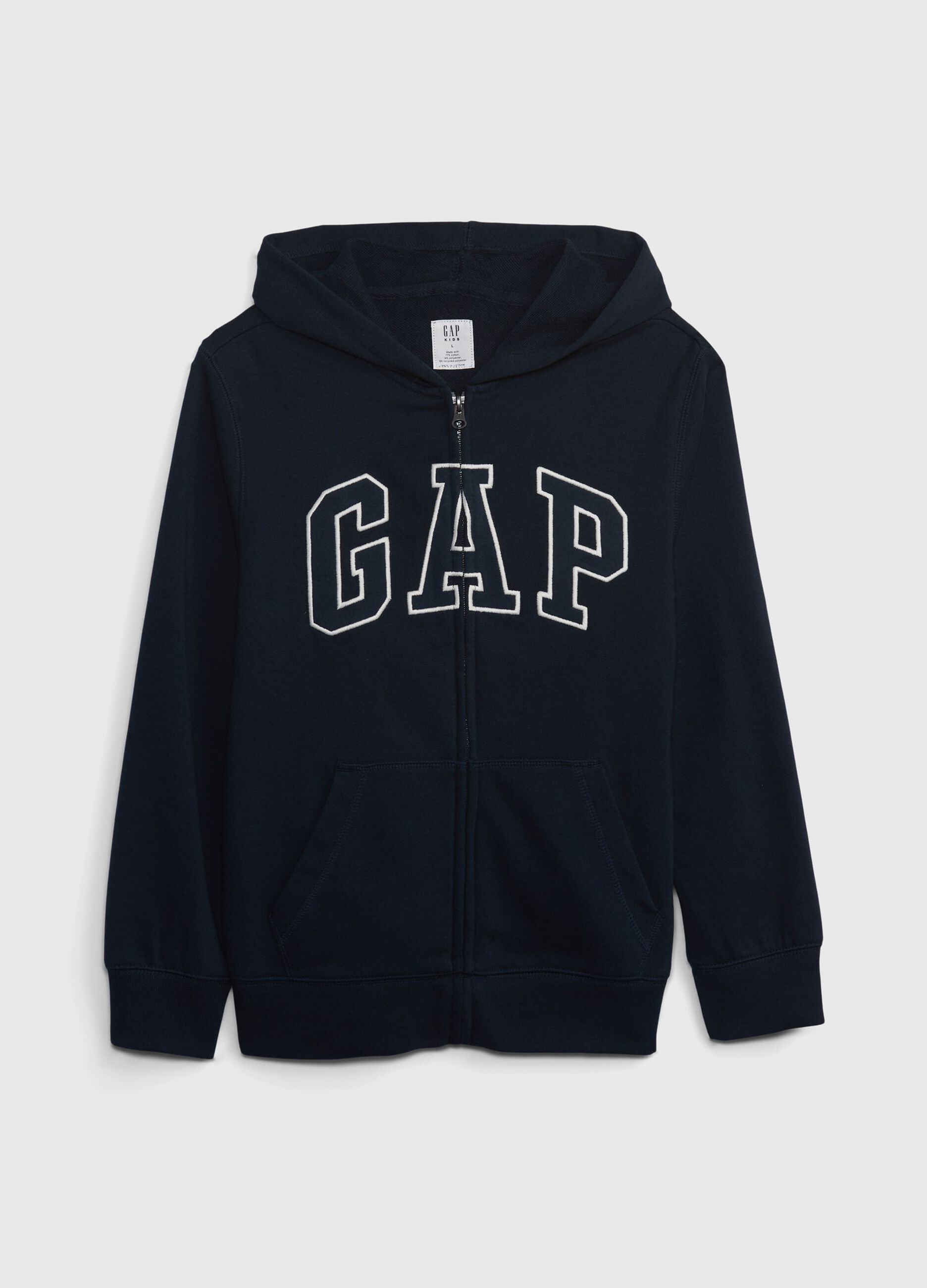 Full-zip in French Terry con ricamo logo