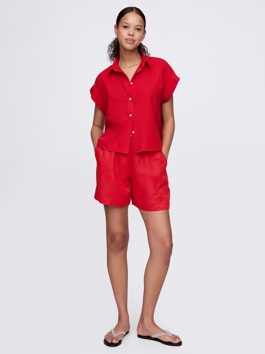 Red linen and viscose shirt Gap Woman_1