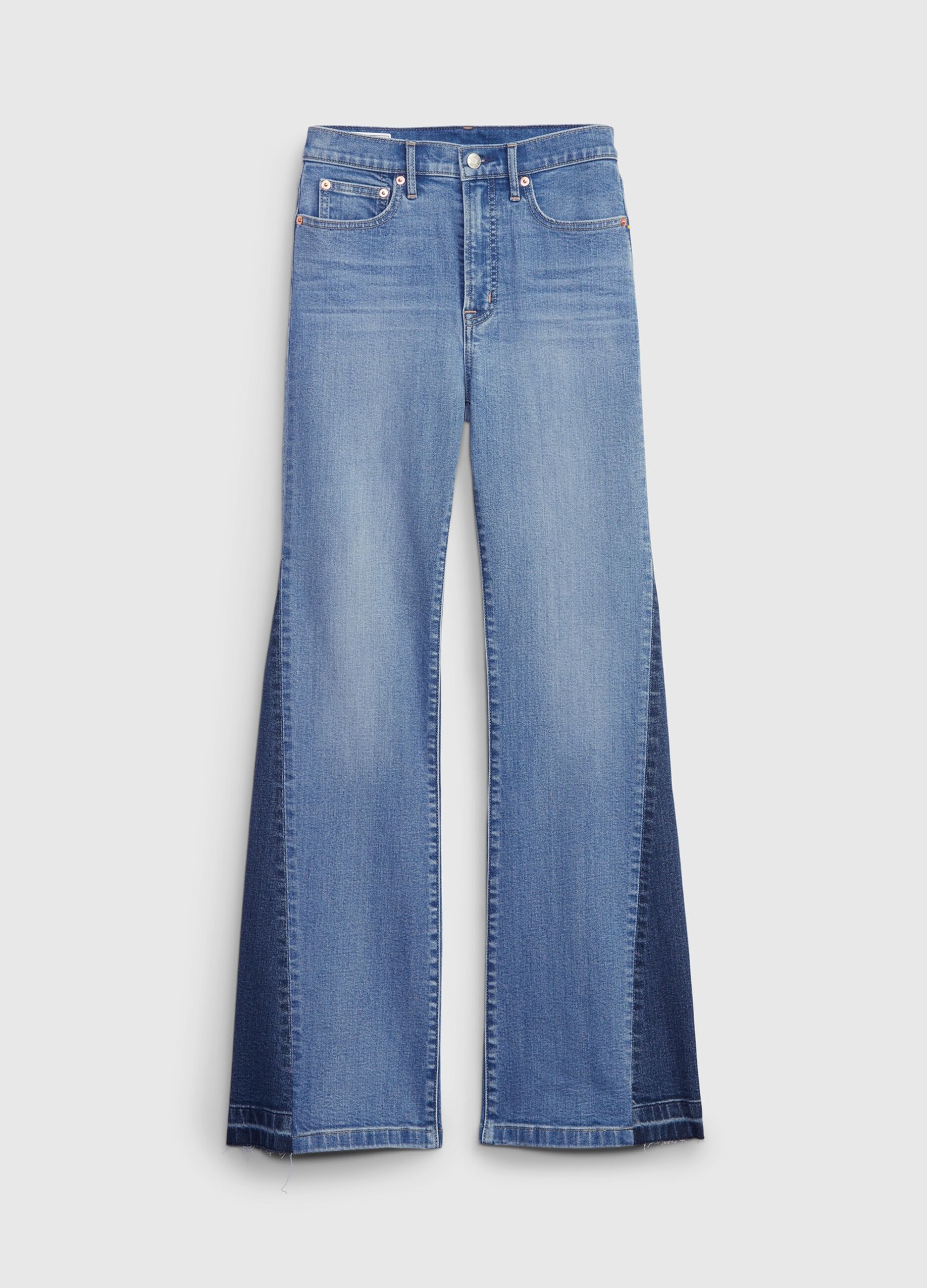 Flare-fit jeans with contrasting inserts_4