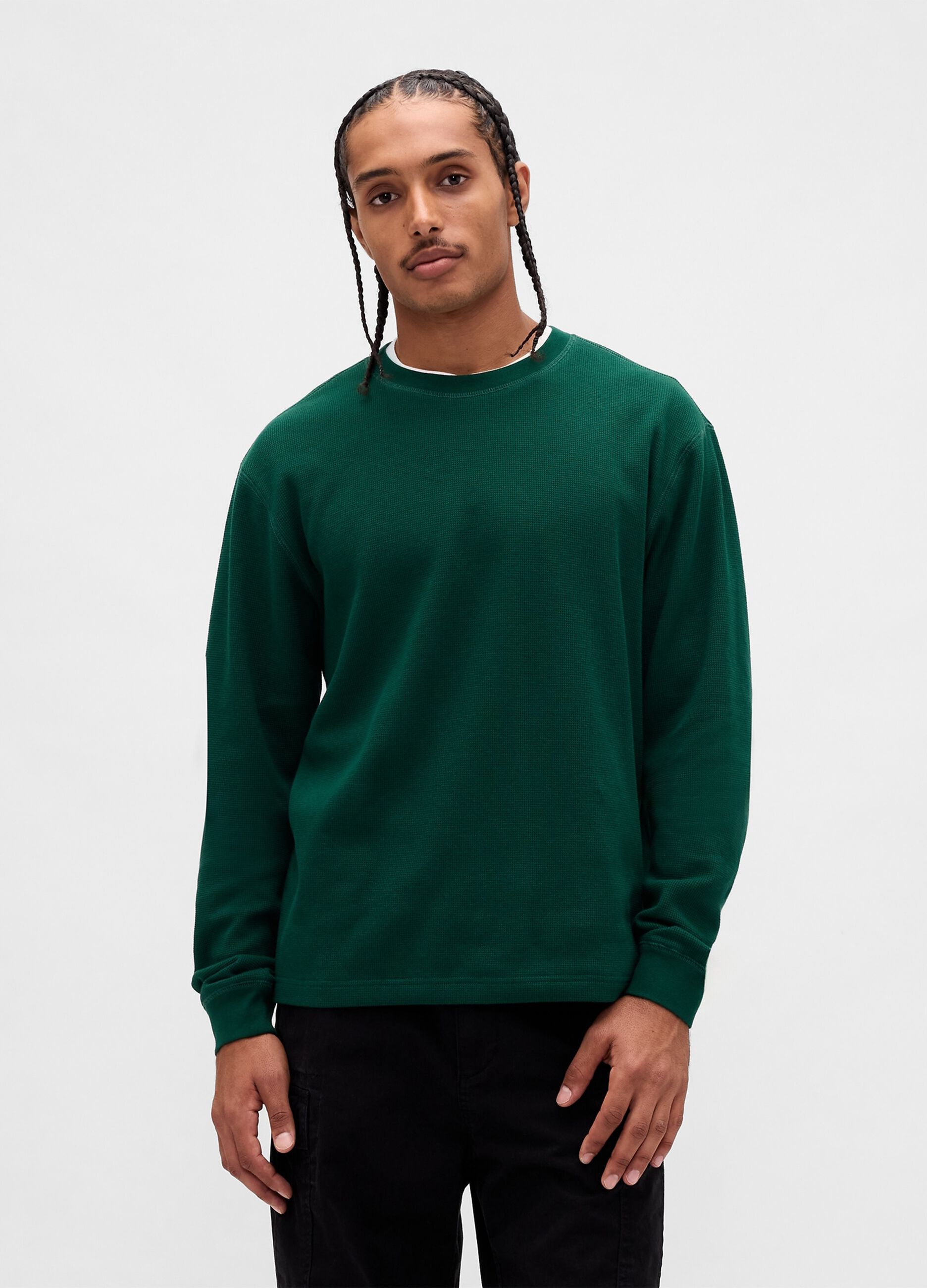 Green Stretch Long Sleeve Top