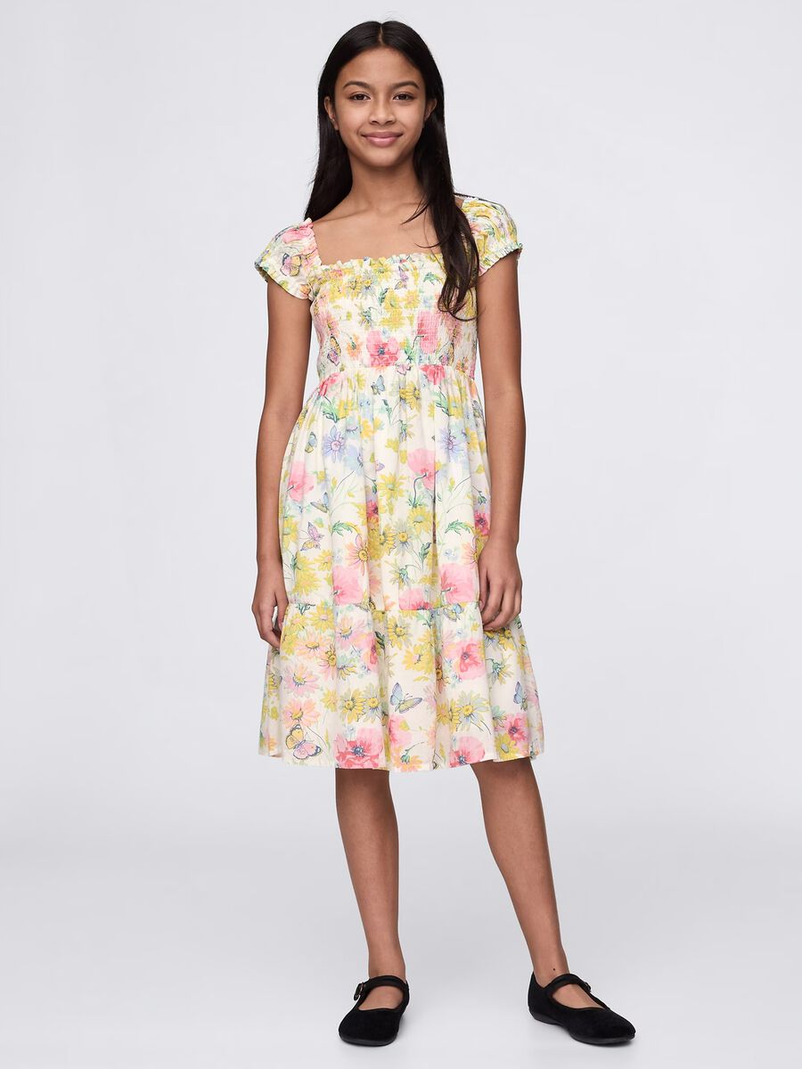 Multicolor Floral Dress in Cotton GAP Kids Girl_0