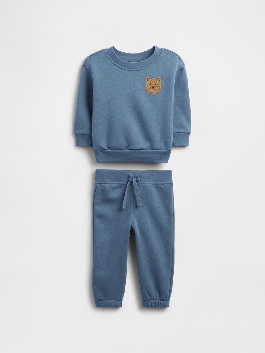 Blue set with sweatshirt and trousers Newborn Boy_0