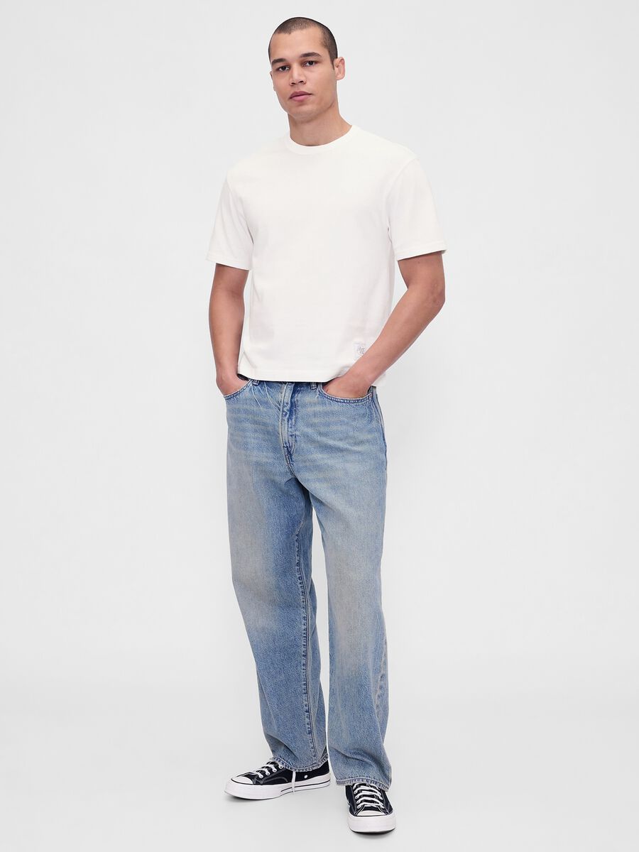 T-shirt bianca a maniche corte in cotone Man_1