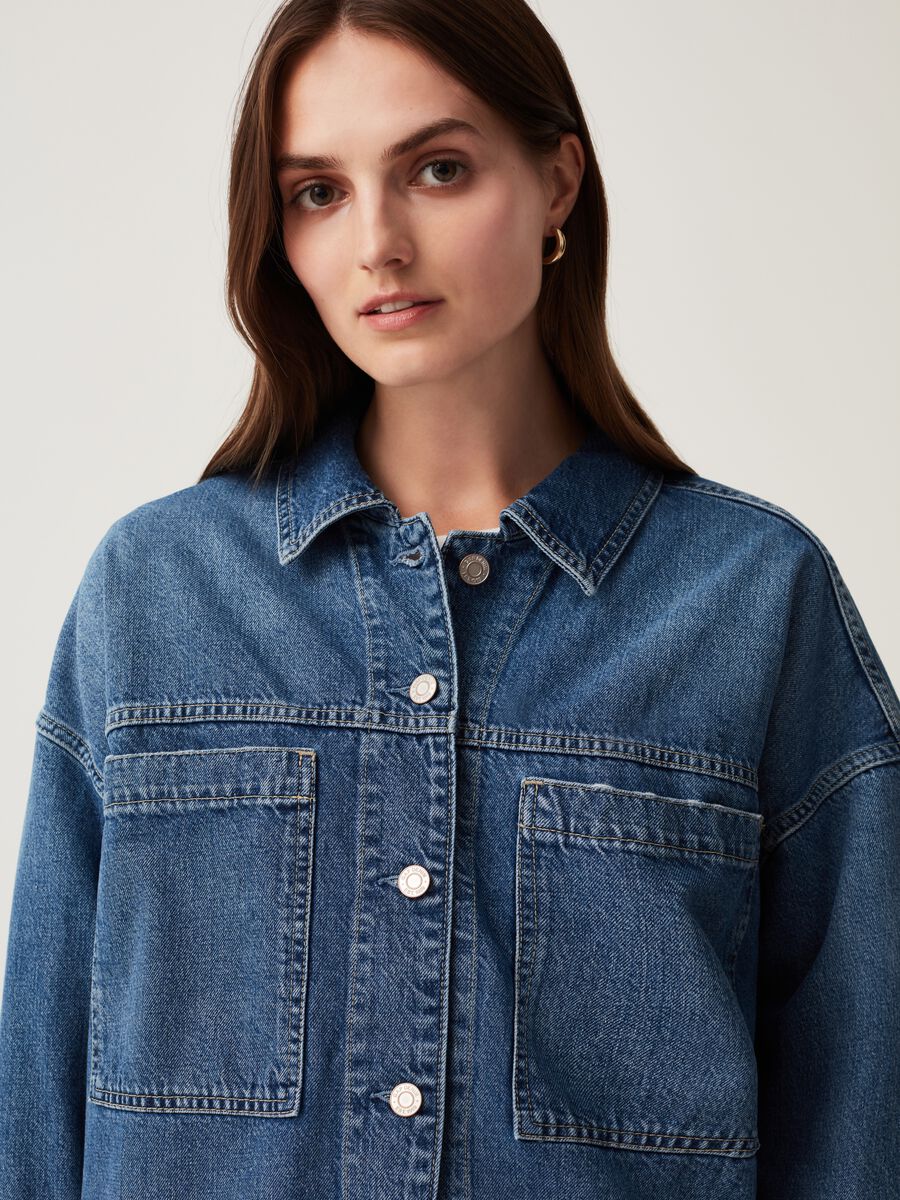 Shacket in denim Donna_1