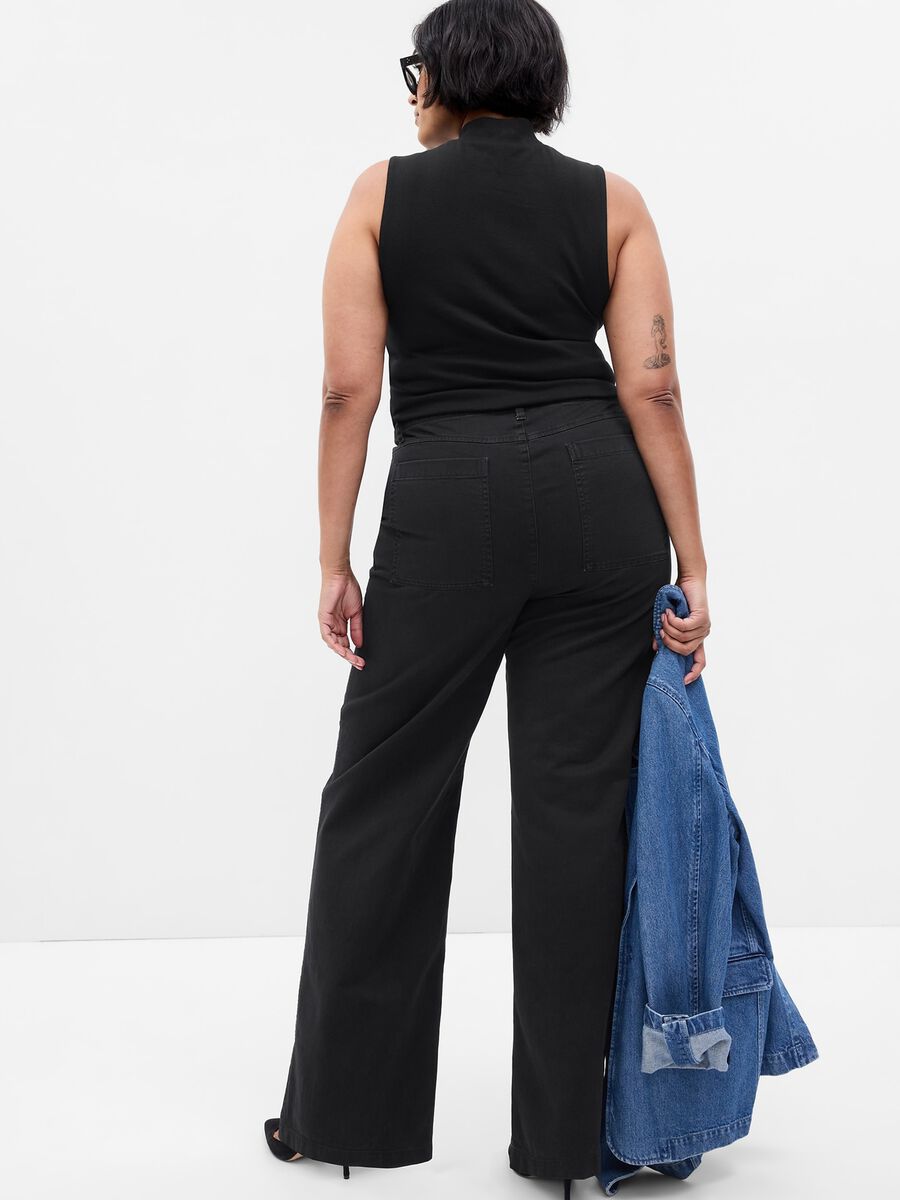 Pantaloni loose fit con vita media Donna_4