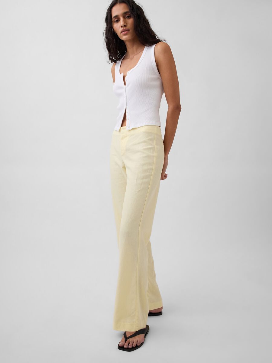 Pantaloni in misto lino Donna_0