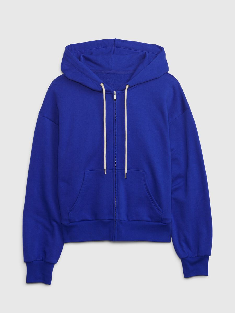 French terry sweatshirt with hood and zip Woman_4