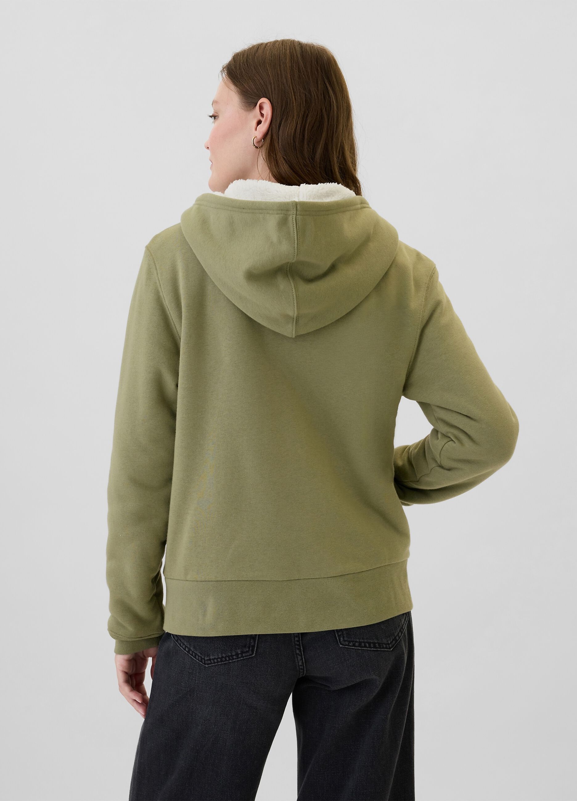 Full-zip sweatshirt with sherpa lining and logo embroidery_2