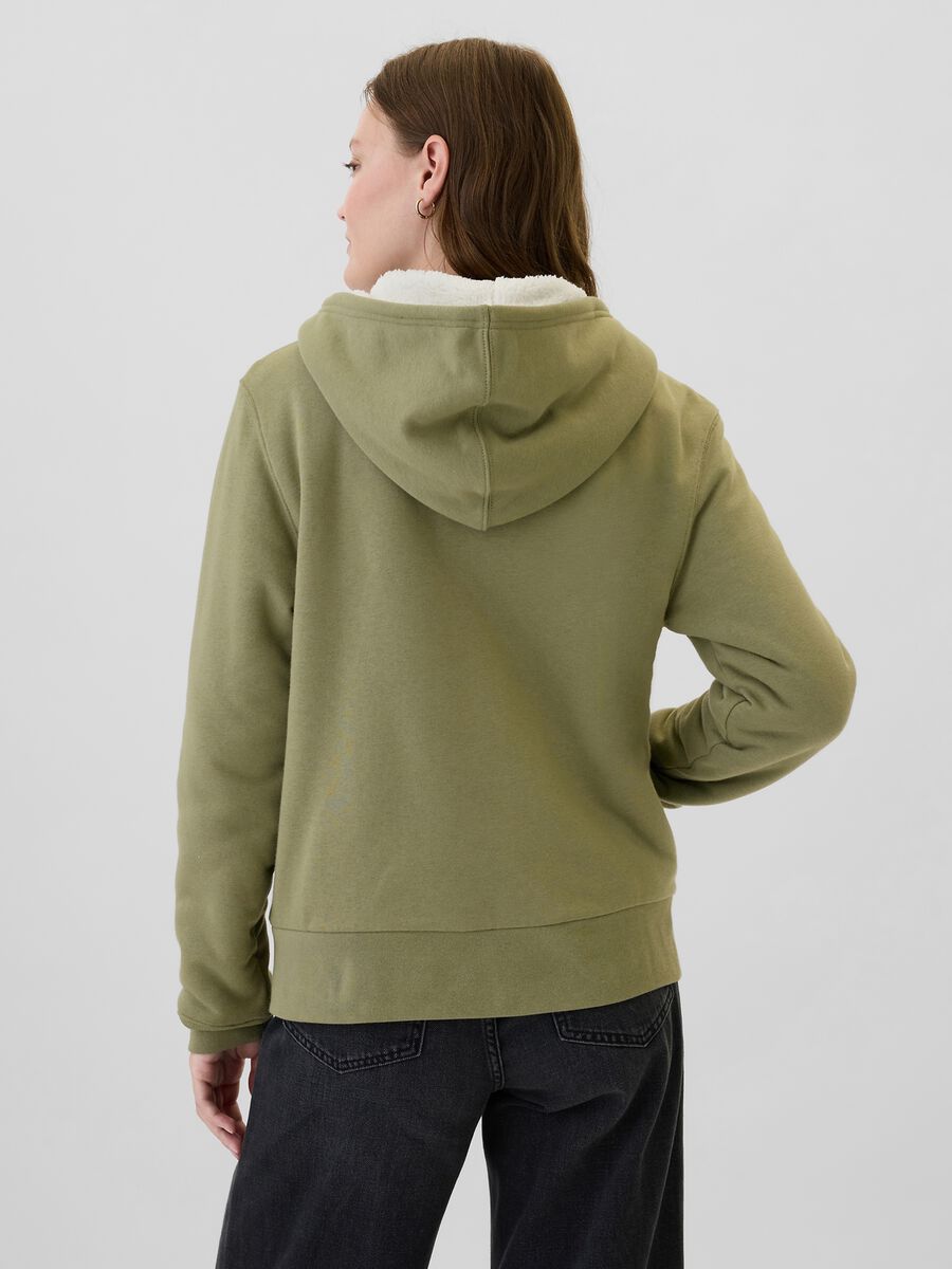 Full-zip con interno in sherpa e ricamo logo Donna_2