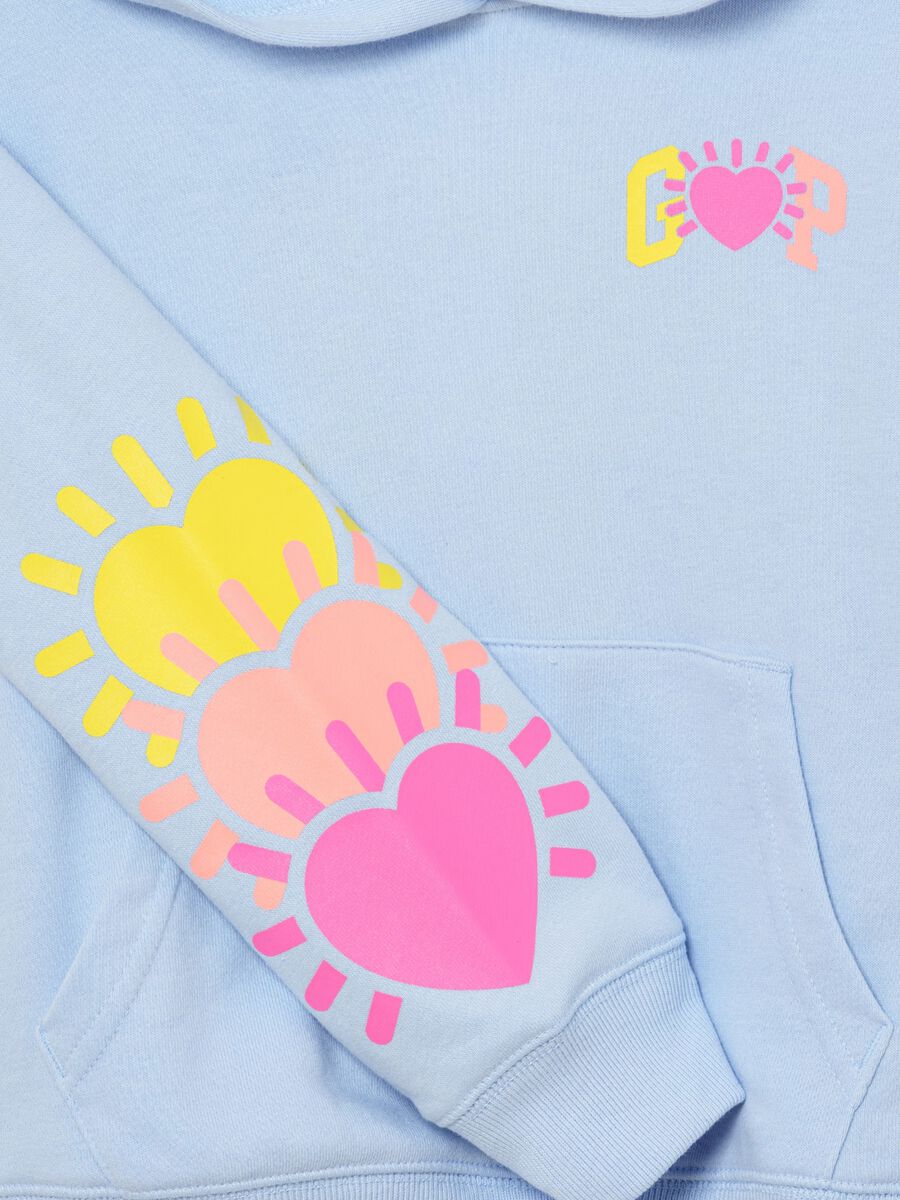 Felpa con logo e cappuccio in misto cotone Bambina_2