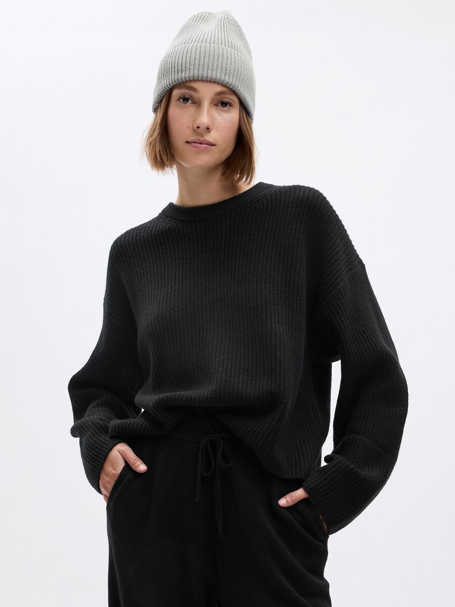 Pullover oversize a coste Donna_0