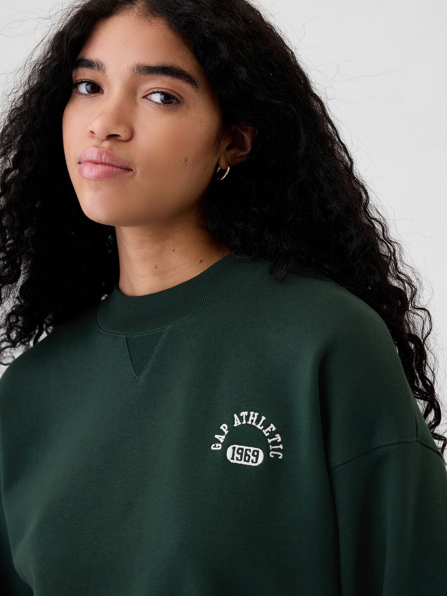 Felpa oversize mock neck con logo Athletic Donna_3