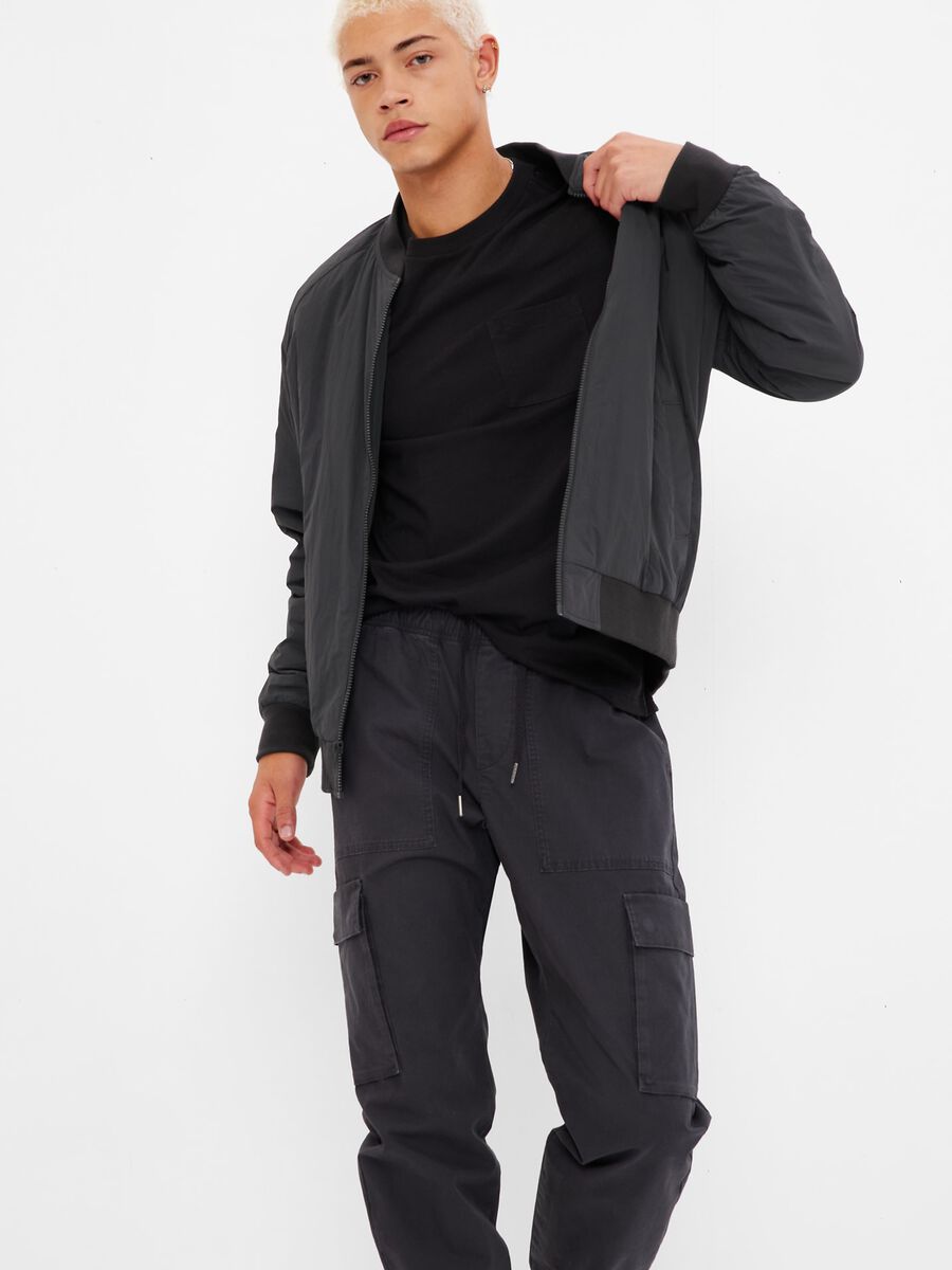Full-zip, solid colour, bomber jacket Man_0