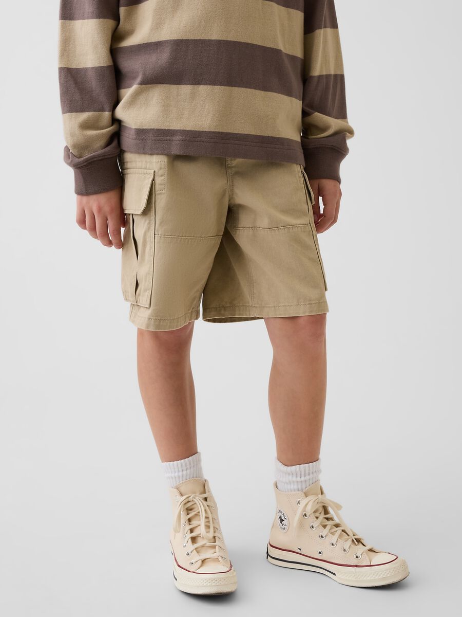 Shorts cargo in puro cotone Bambino_1