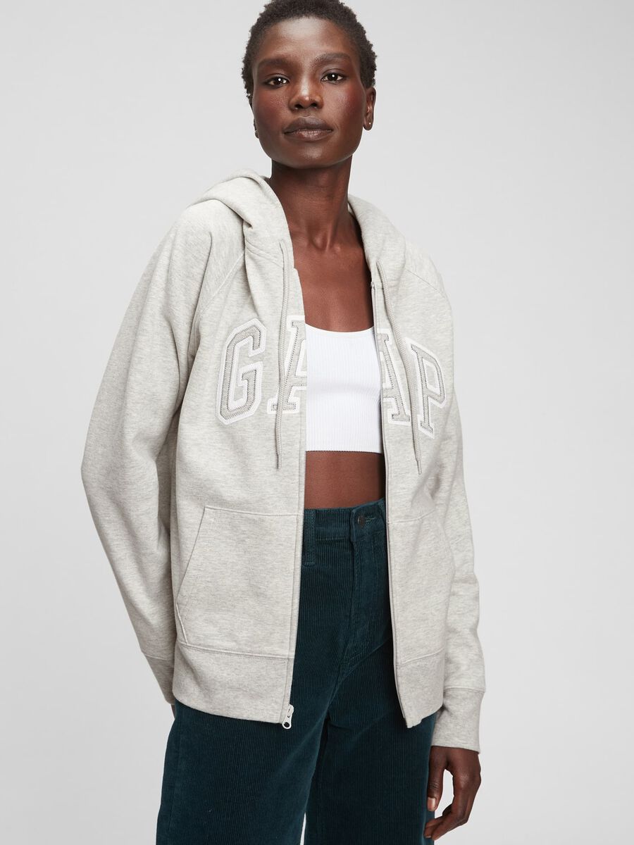 Full-zip hoodie with logo Woman_0