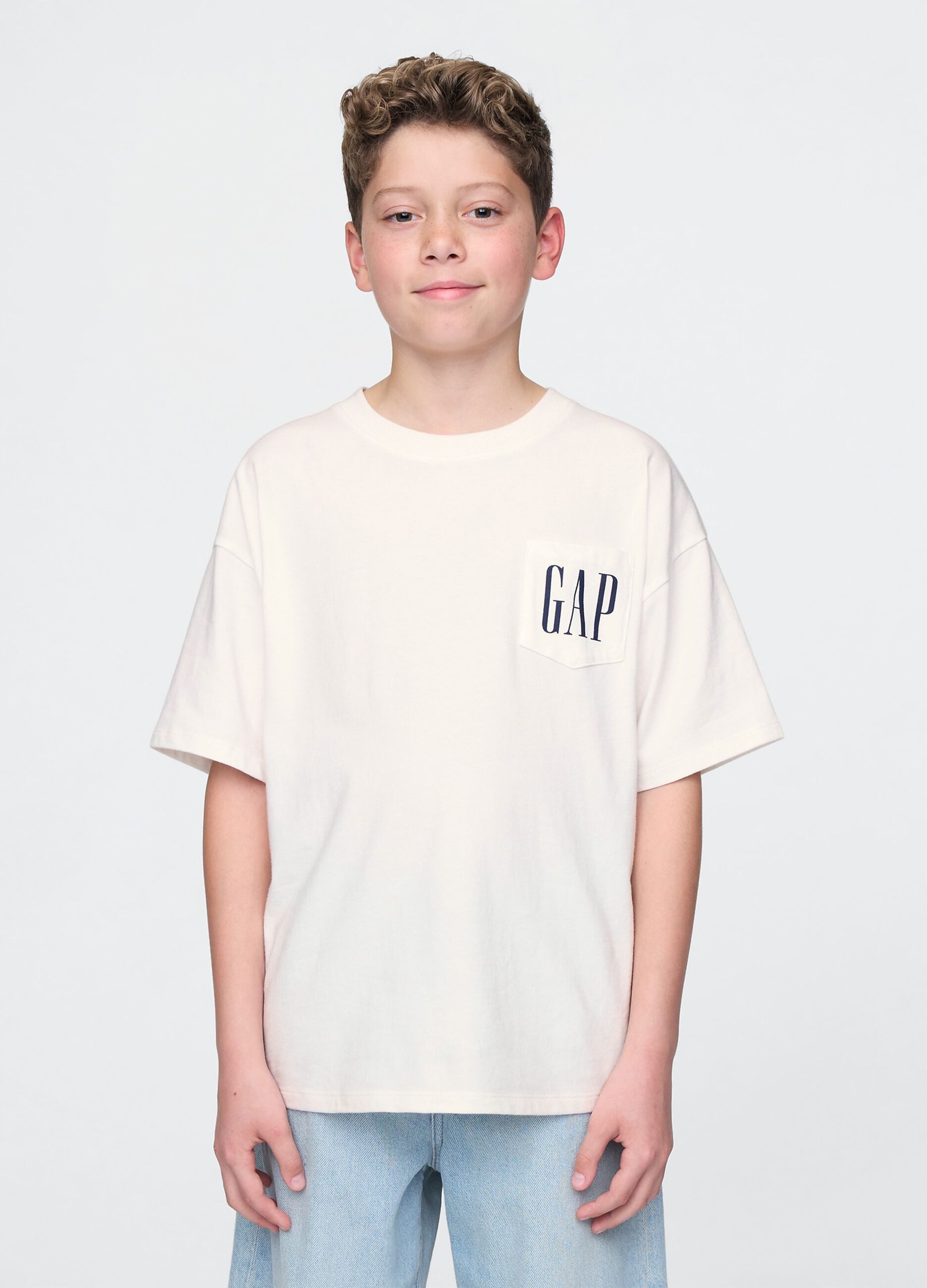 T-shirt bianca in puro cotone GAP Kids